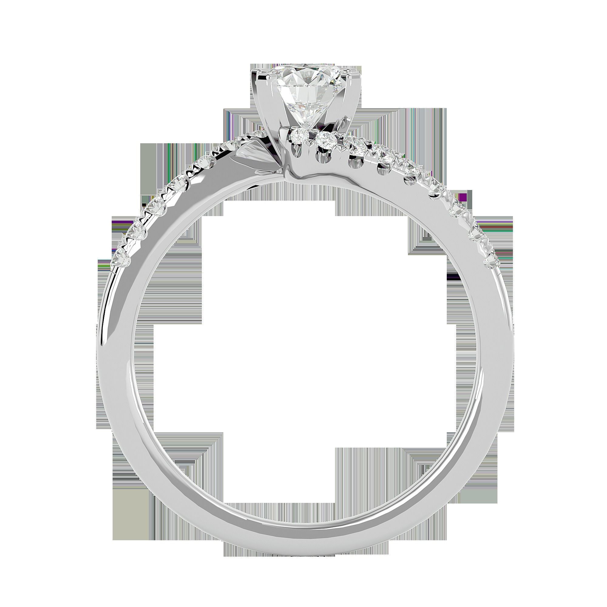 Solitaire ring model 3D print model_9