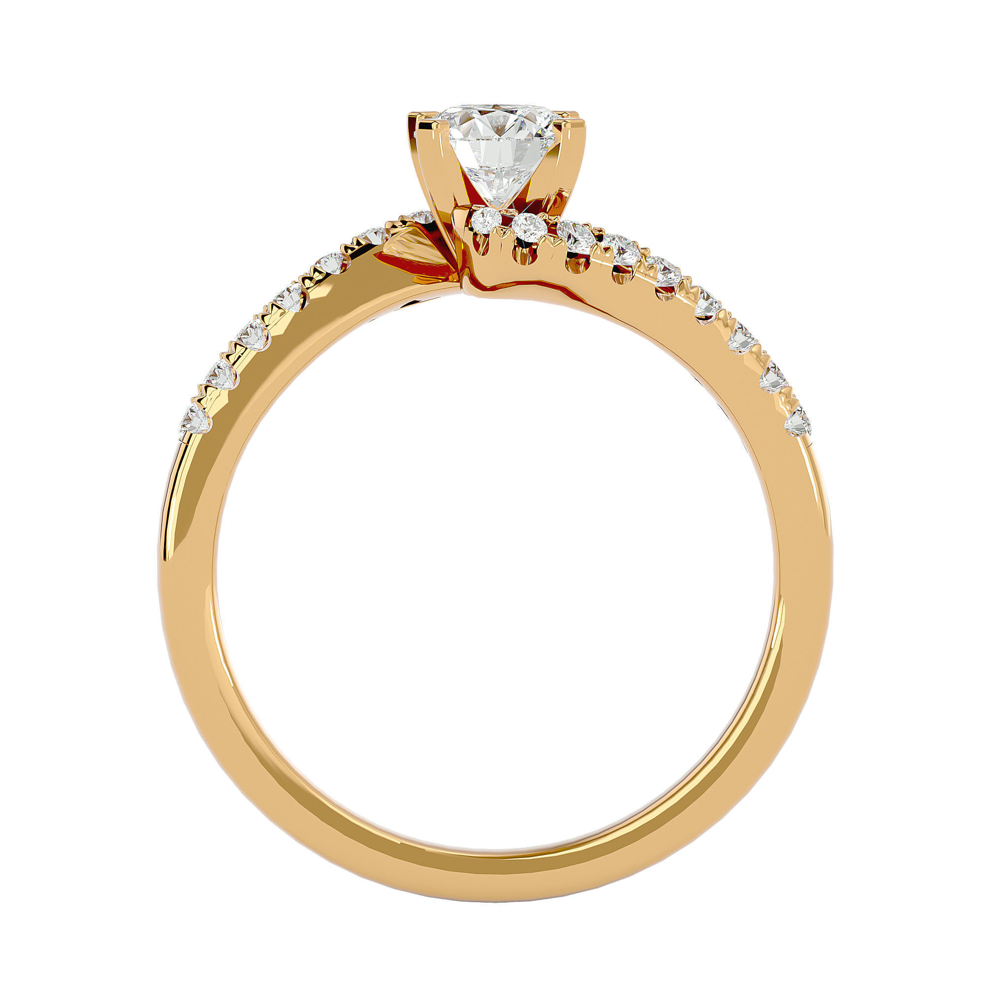 Solitaire ring model 3D print model_10