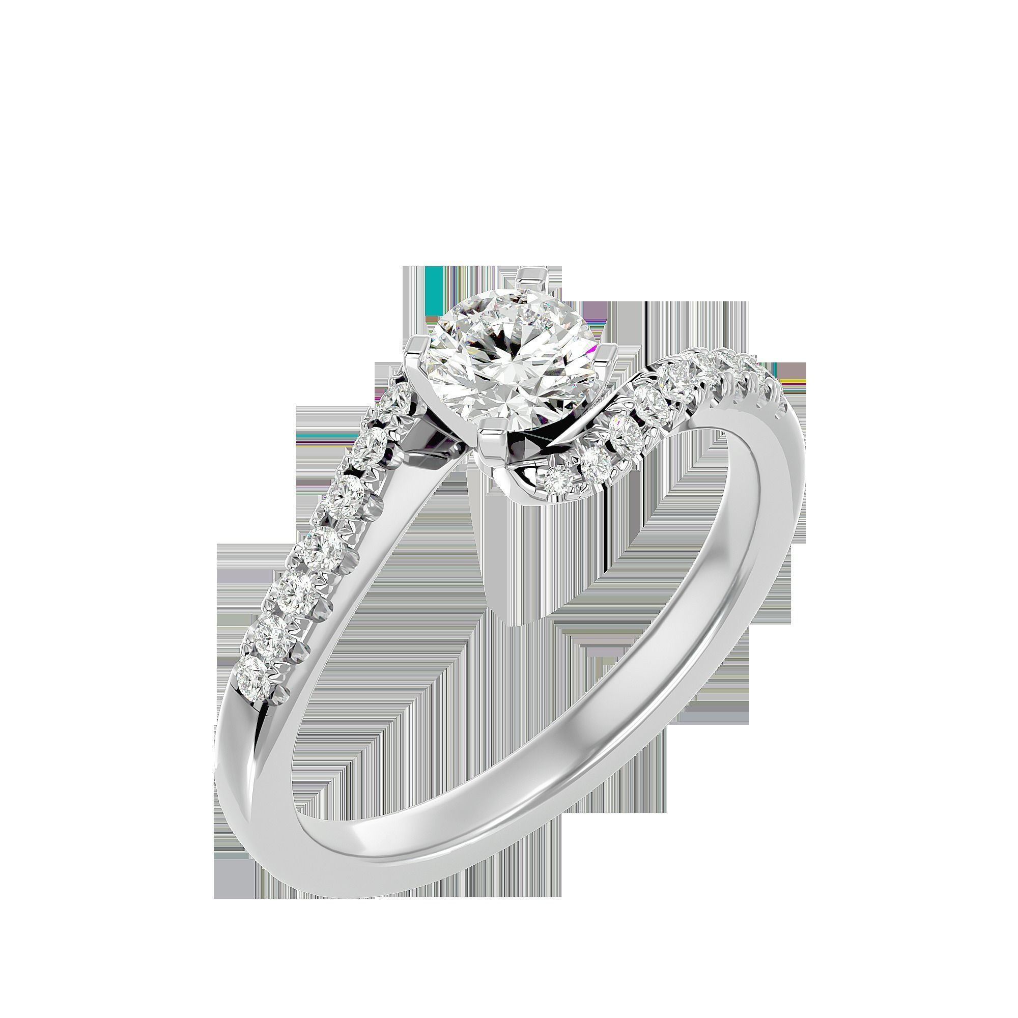Solitaire ring model 3D print model_21