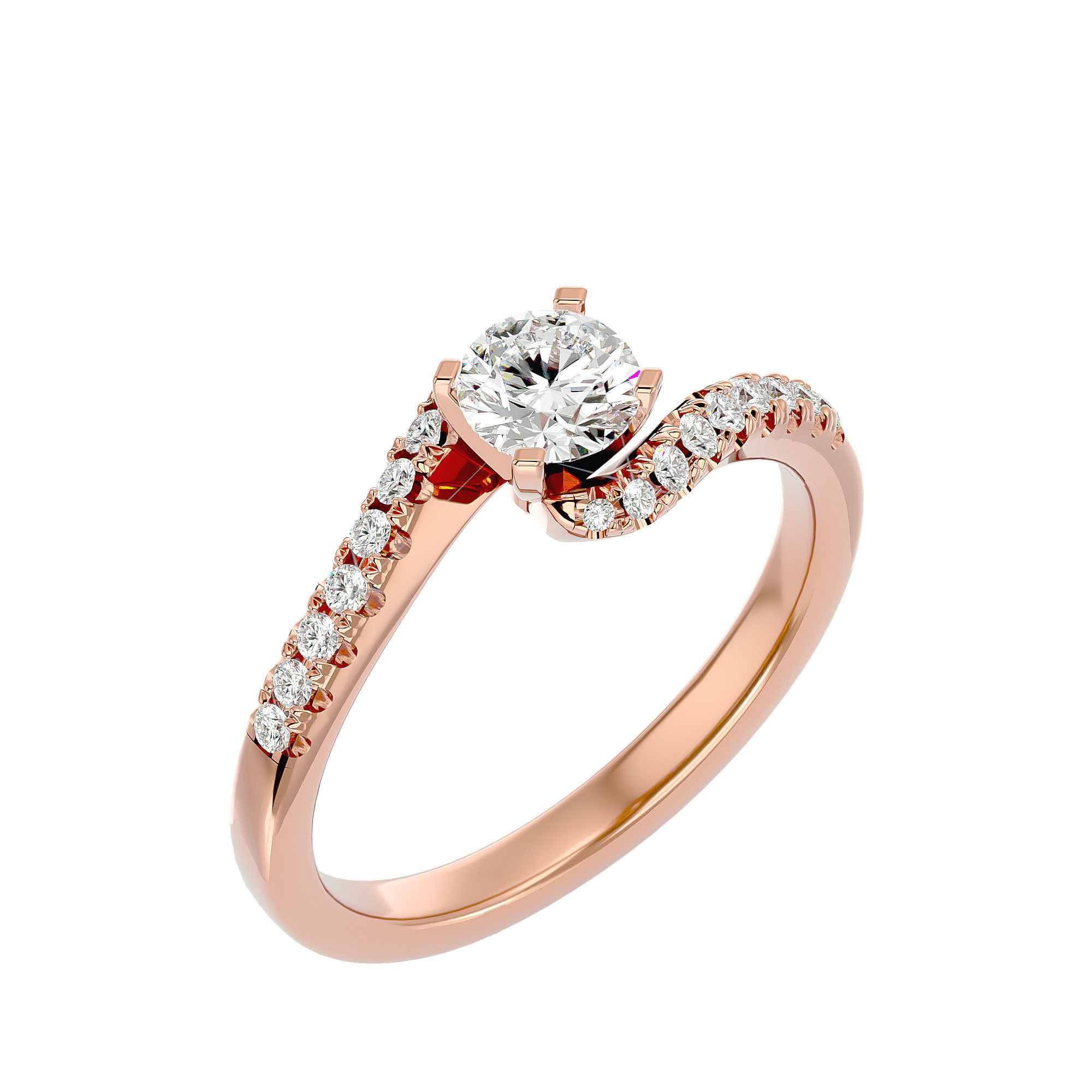 Solitaire ring model 3D print model_24