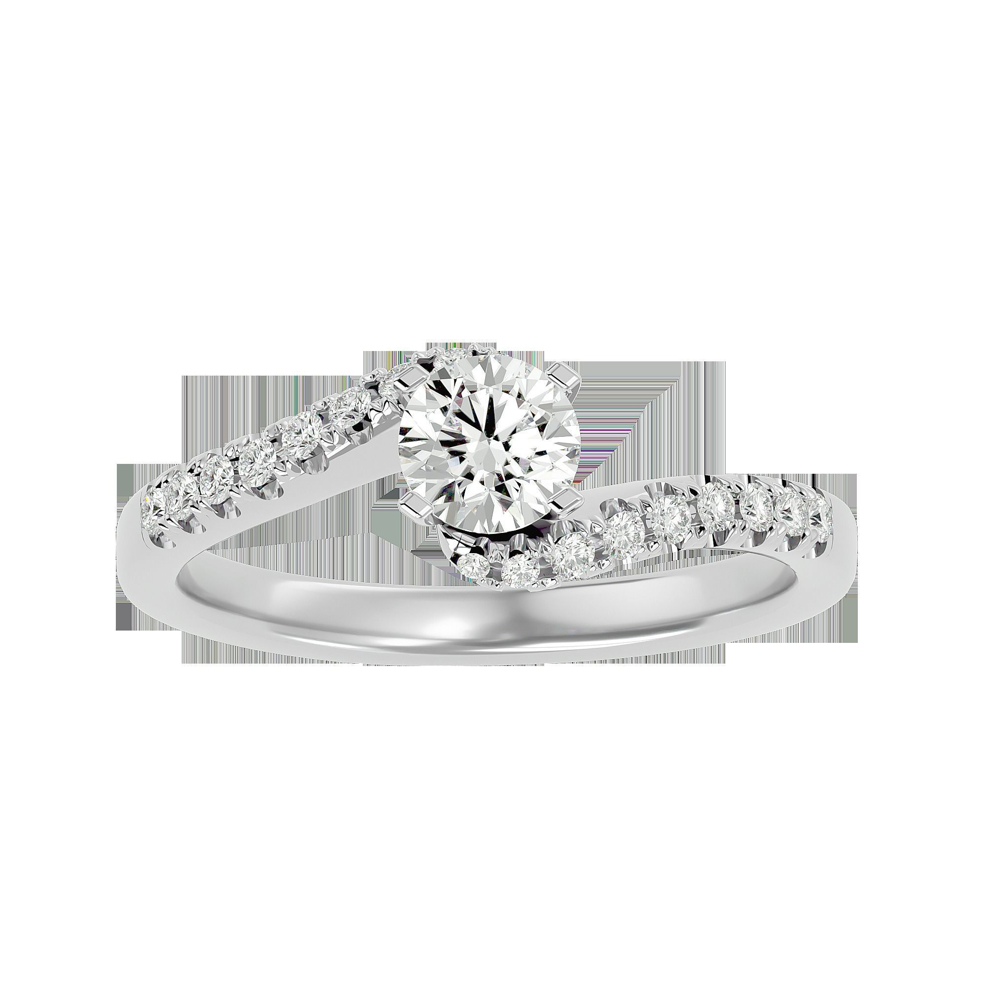 Solitaire ring model 3D print model_7