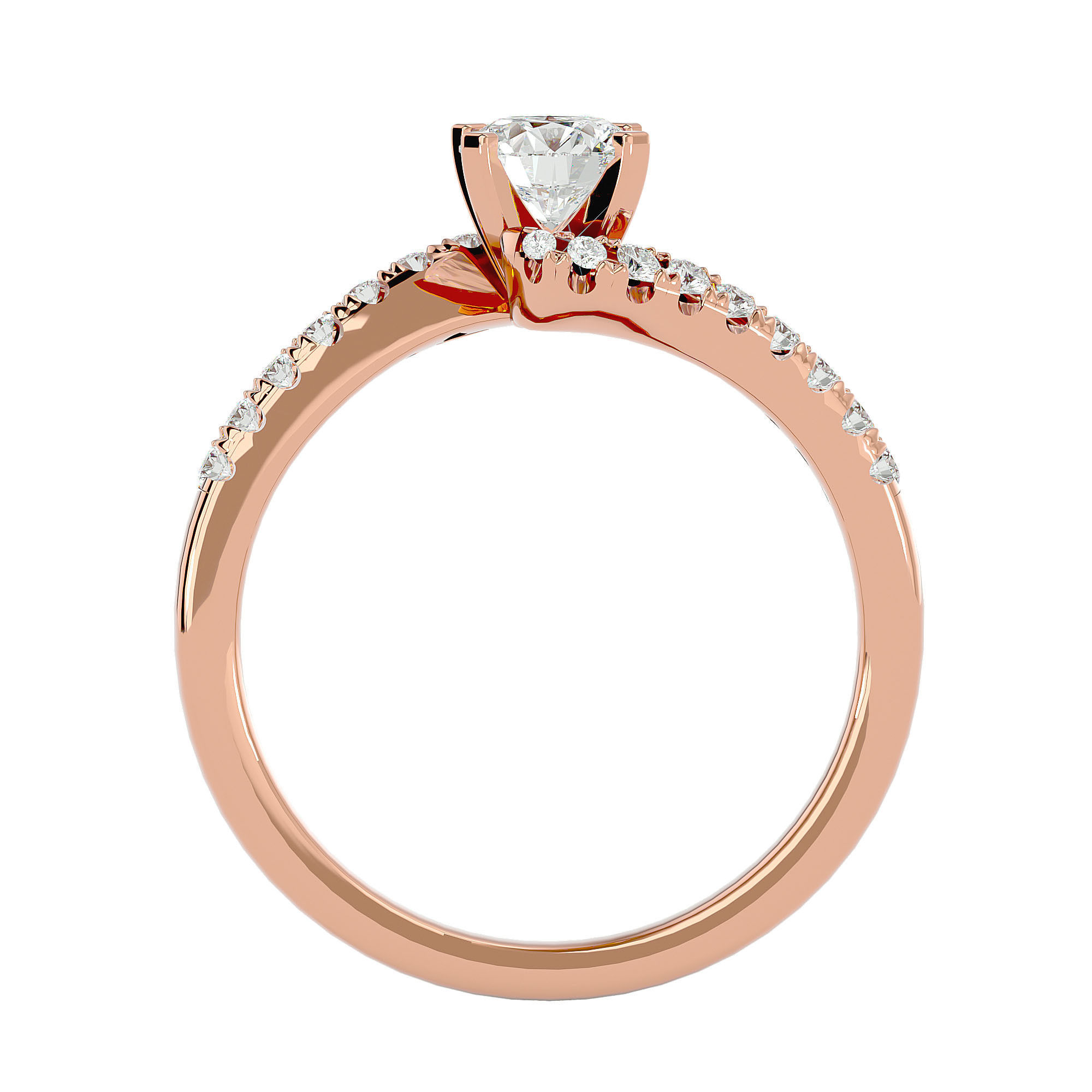 Solitaire ring model 3D print model_12