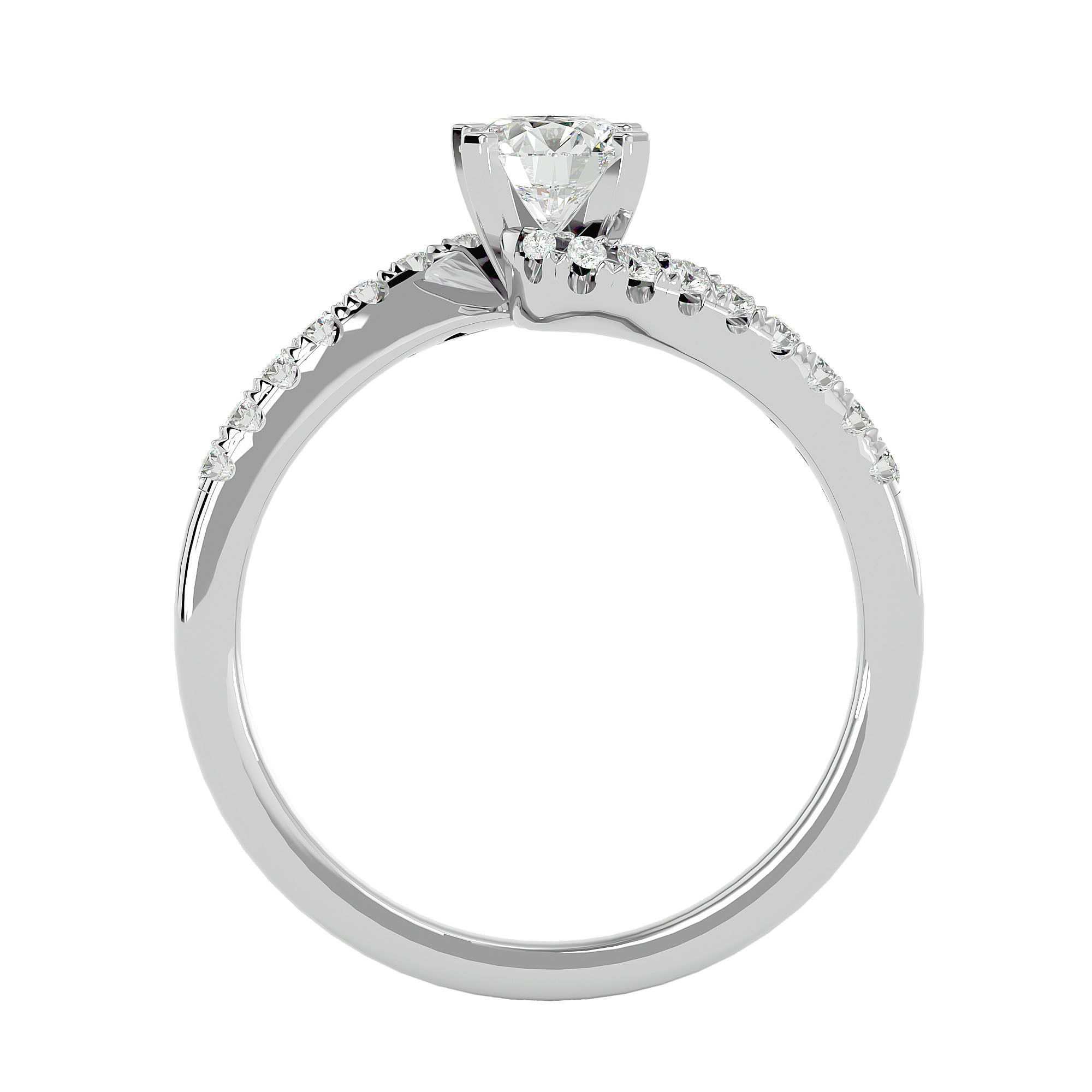 Solitaire ring model 3D print model_8