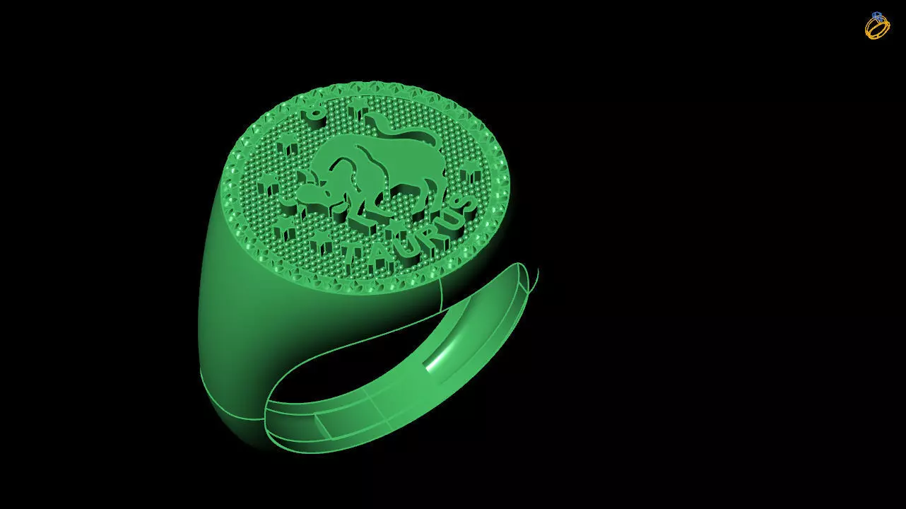 taurus  zodiac ring collection 3D print model_0