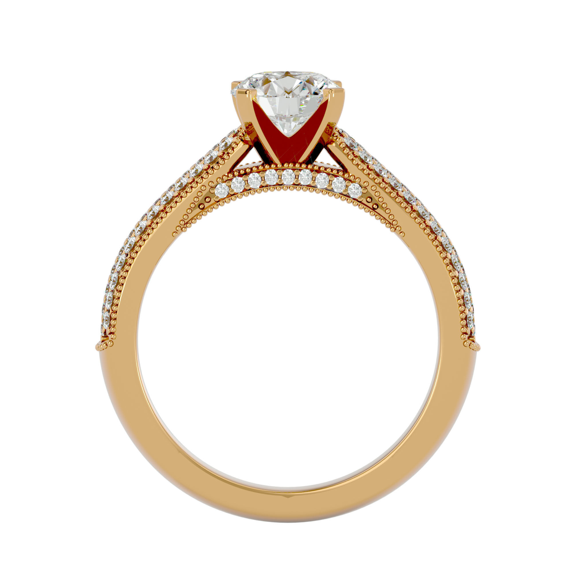 Solitaire ring model 3D print model_10