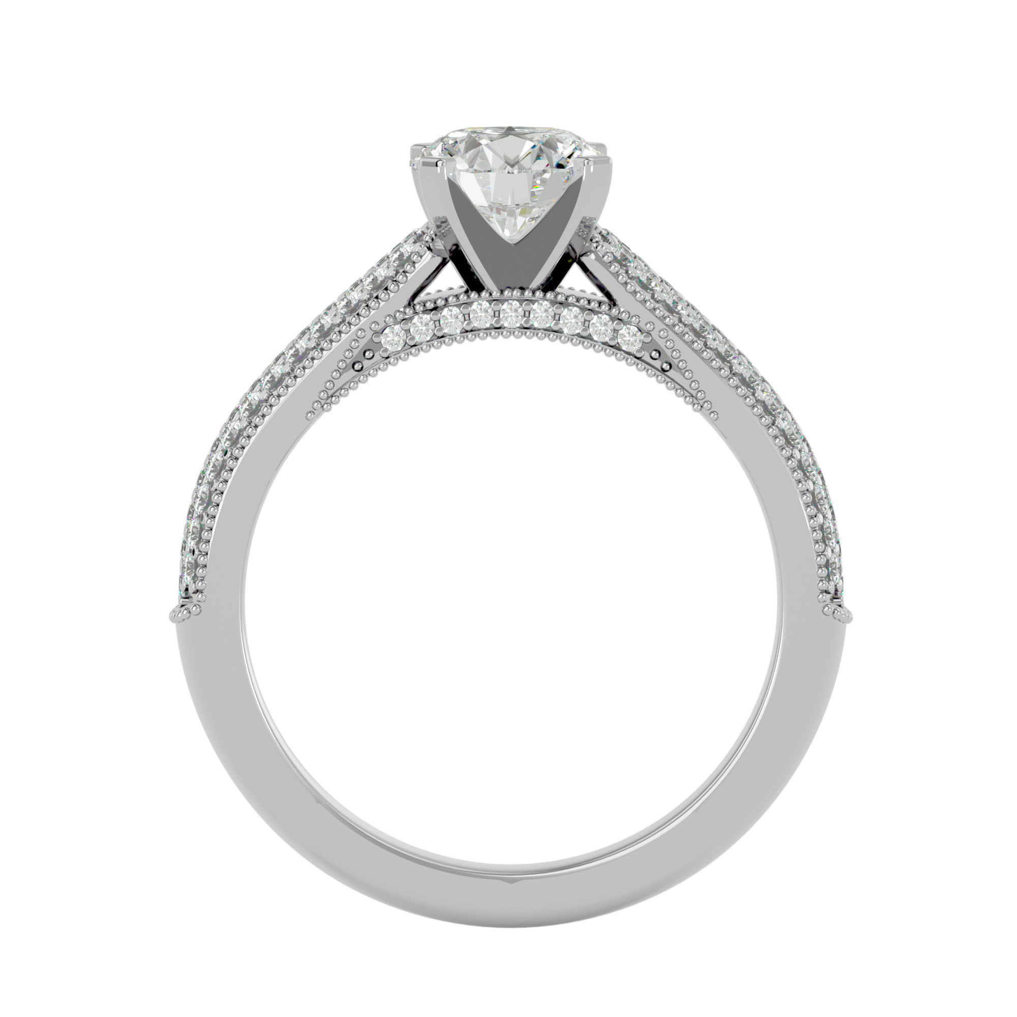 Solitaire ring model 3D print model_8