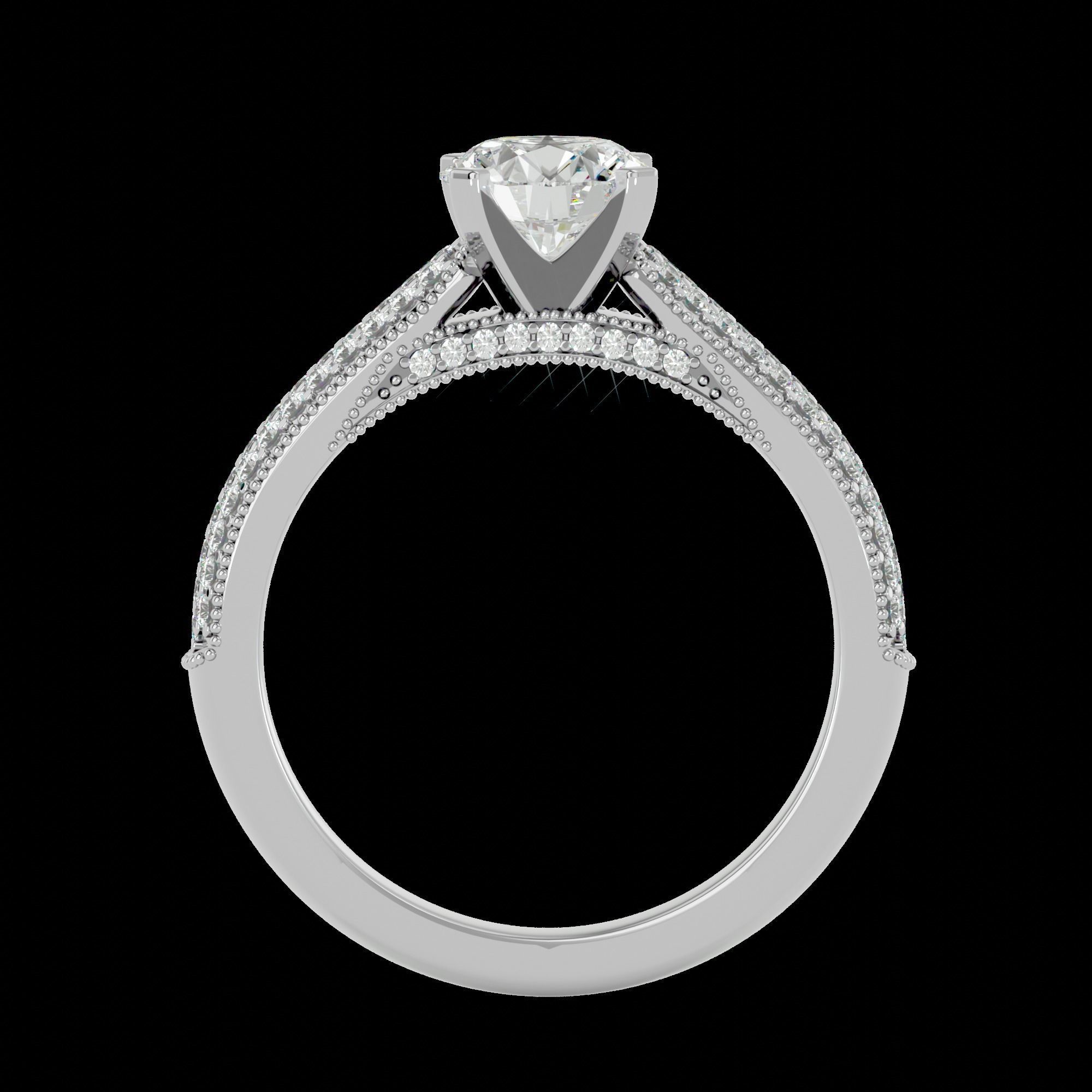 Solitaire ring model 3D print model_9