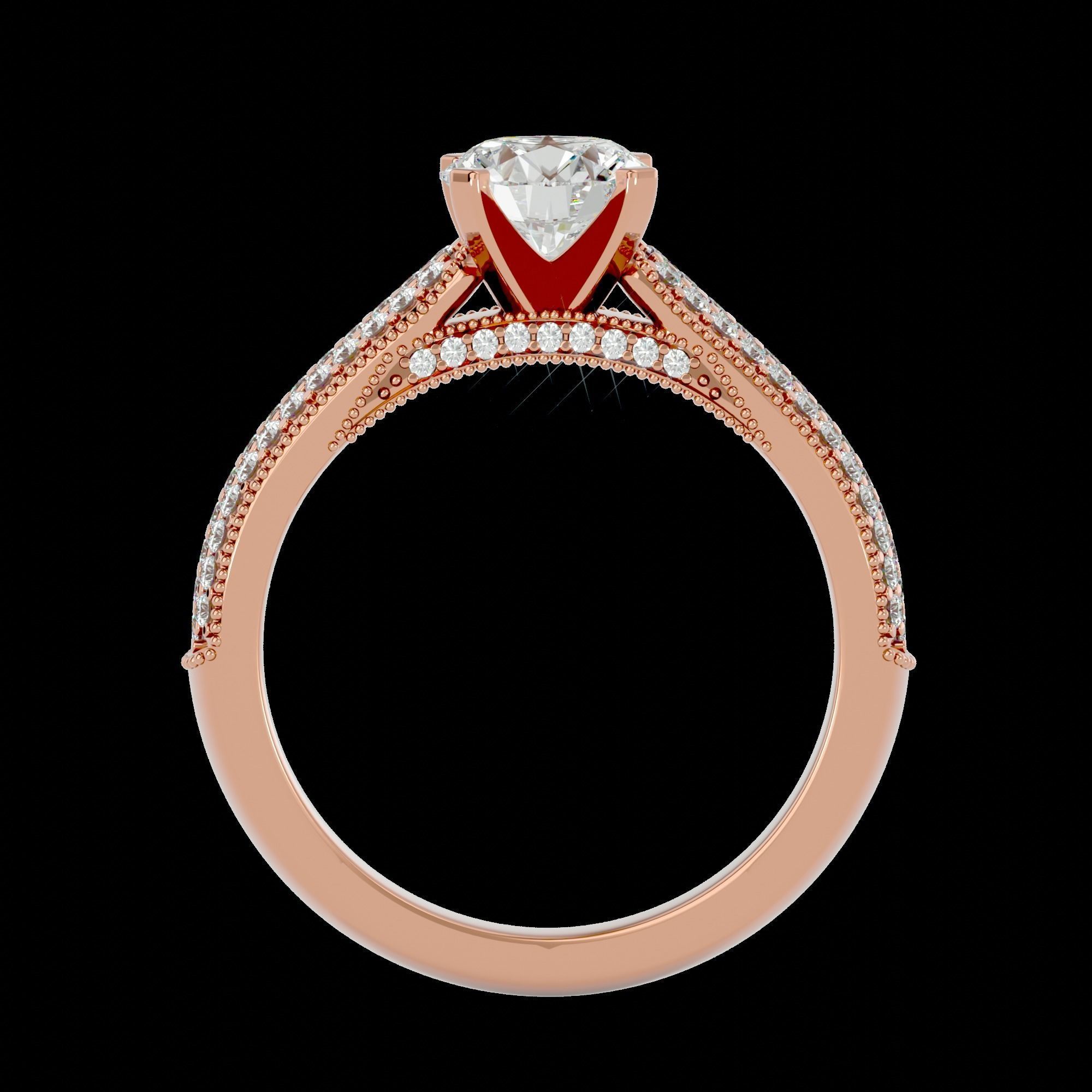 Solitaire ring model 3D print model_13