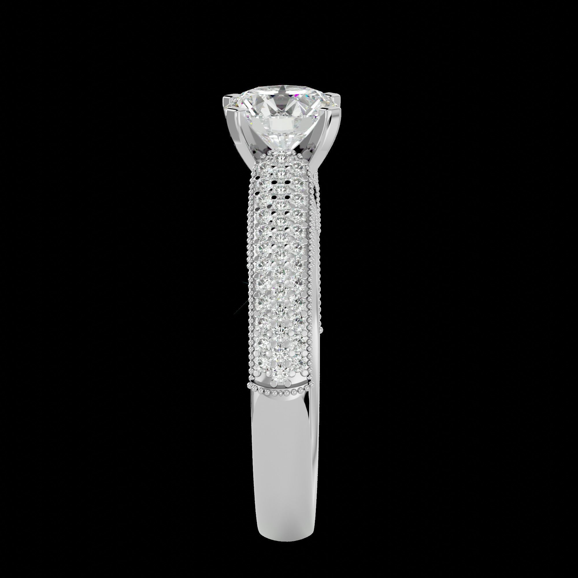 Solitaire ring model 3D print model_19