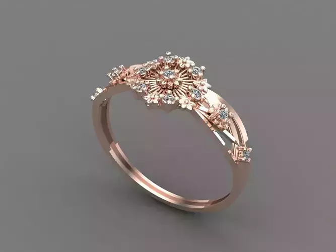 Womens Diamond Signet Ring Women Rings 3dmodels 3D print model