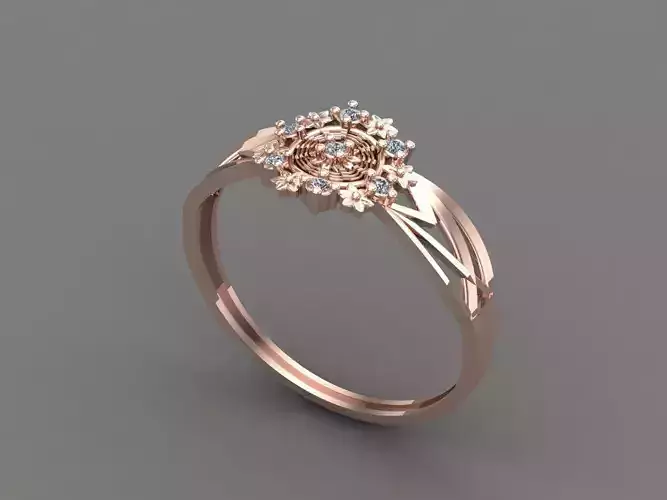 Womens Diamond Signet Ring Women Rings 3dmodels 3D print model