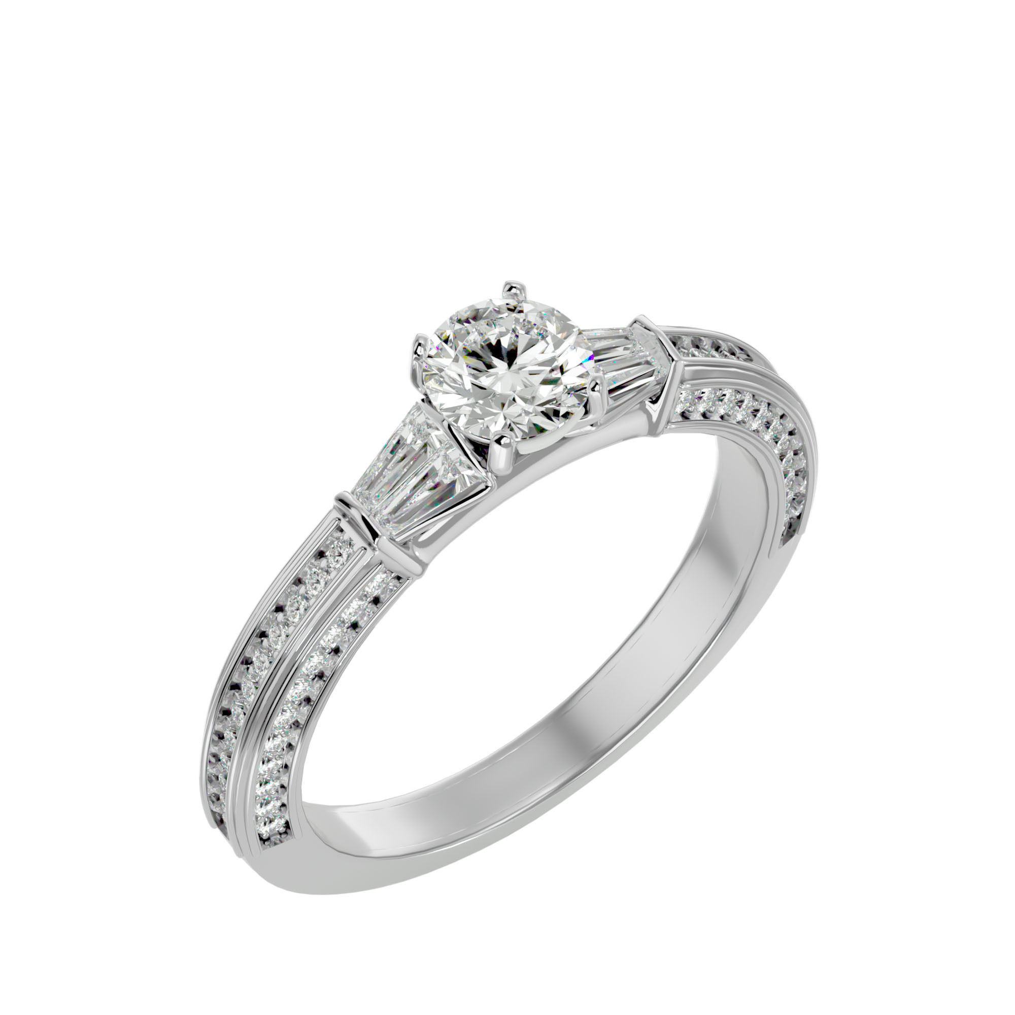 Solitaire ring model 3D print model_20
