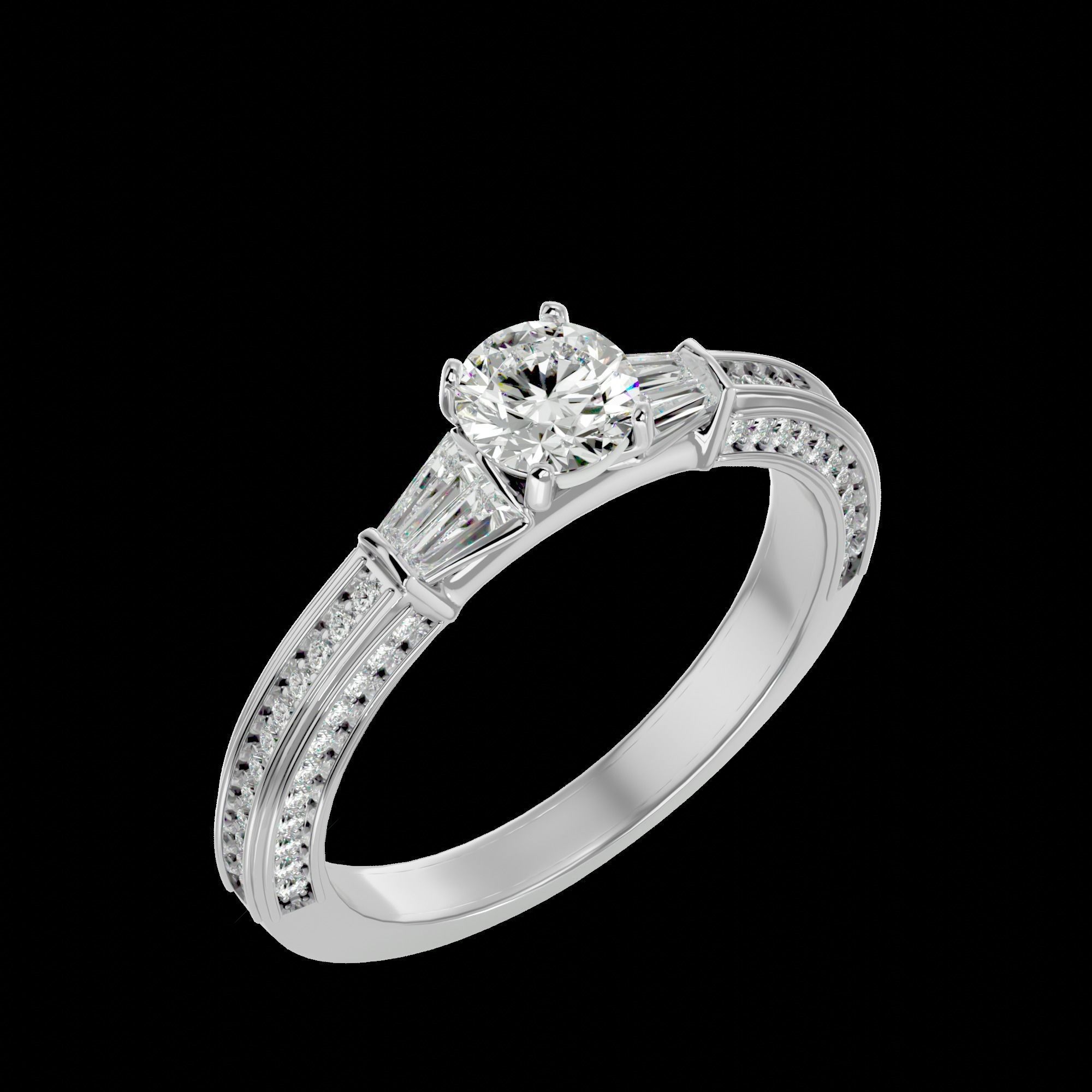 Solitaire ring model 3D print model_21