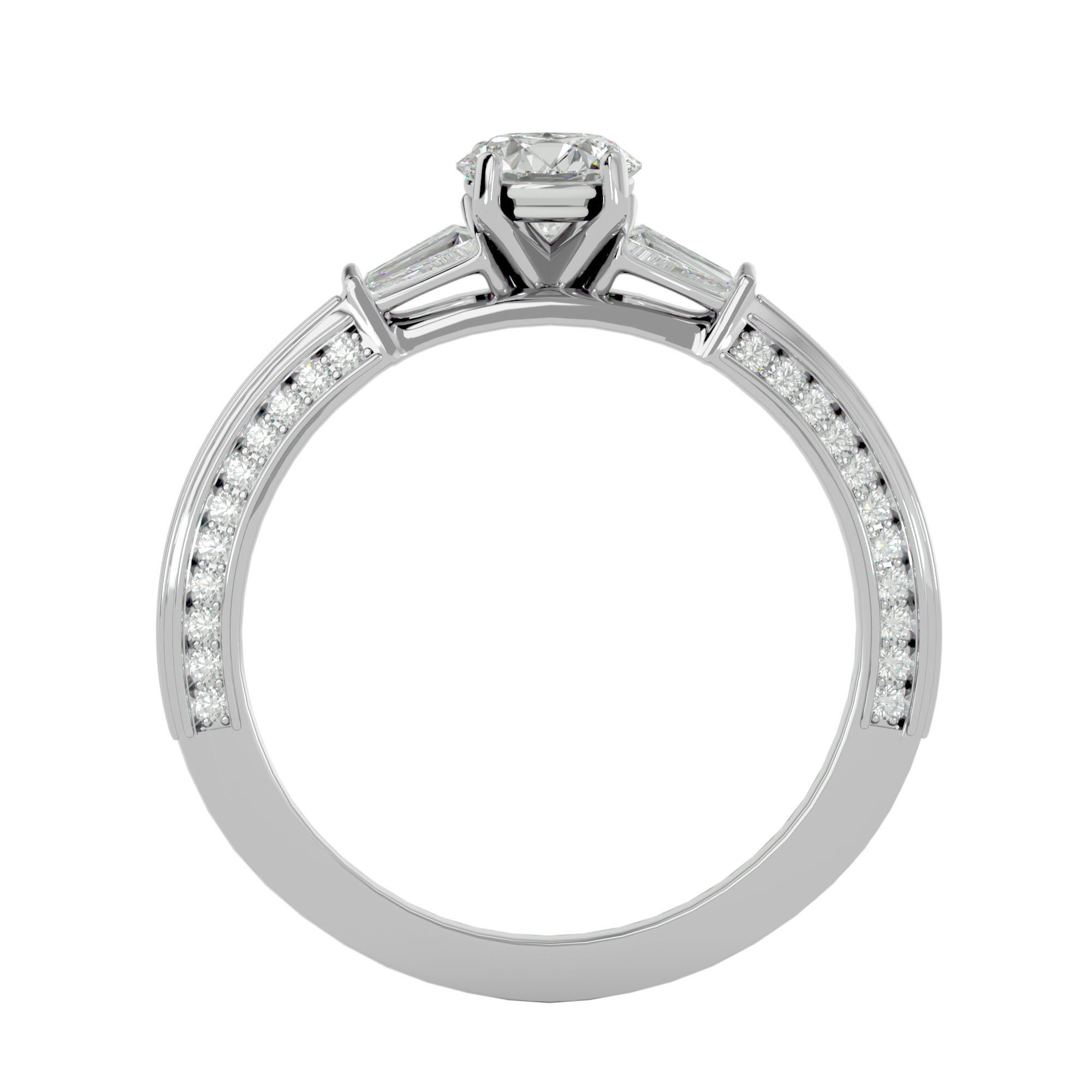 Solitaire ring model 3D print model_8