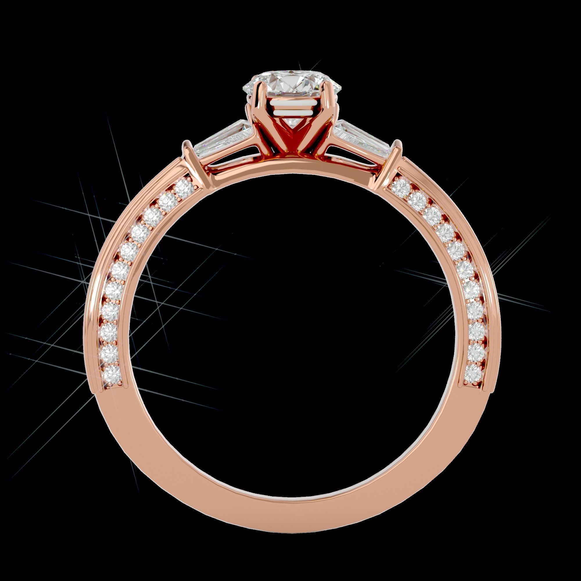 Solitaire ring model 3D print model_13