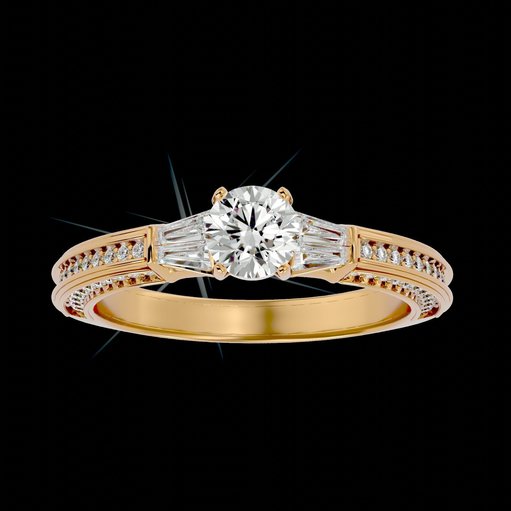 Solitaire ring model 3D print model_3