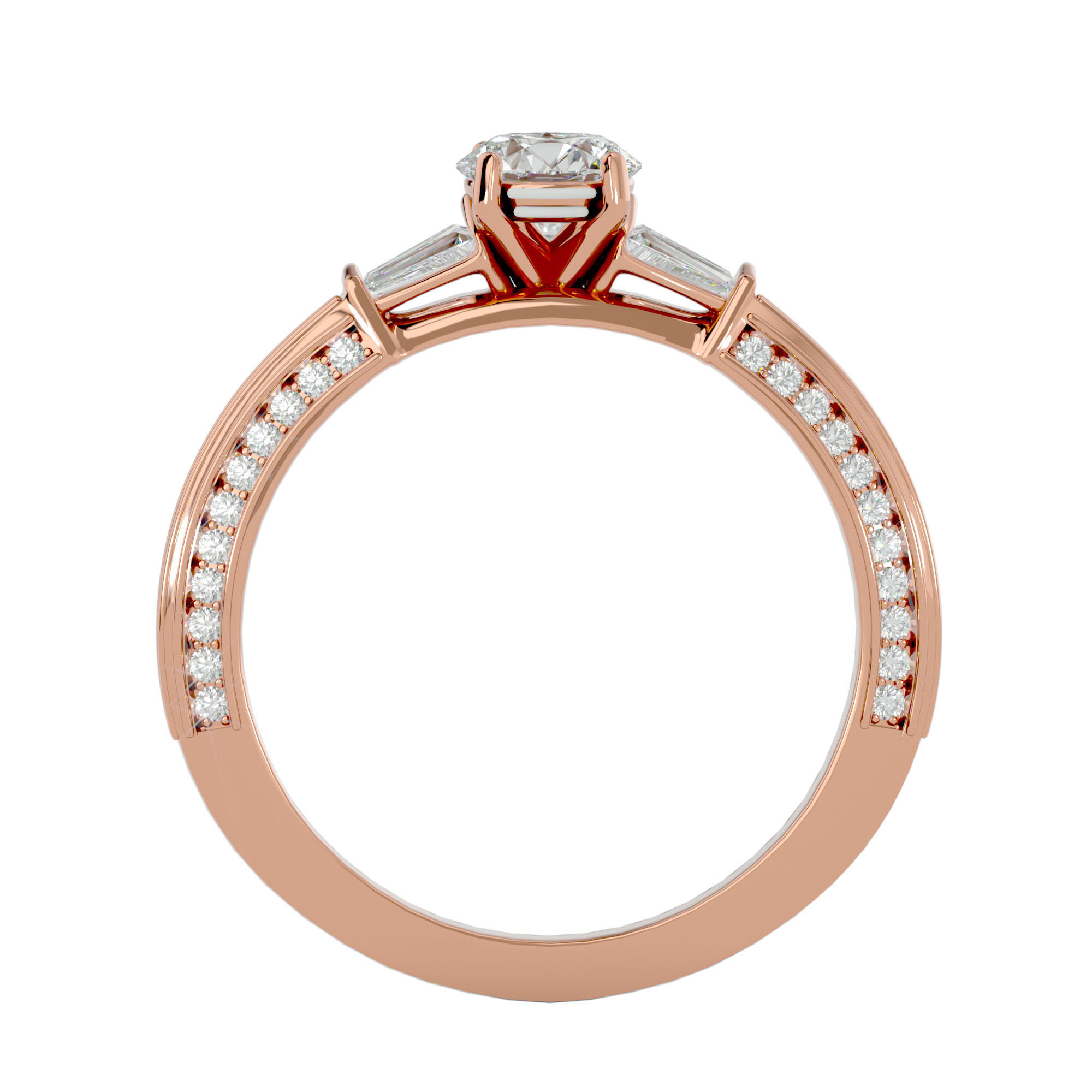 Solitaire ring model 3D print model_12
