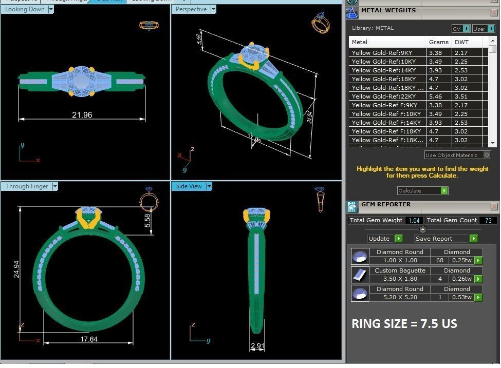 Solitaire ring model 3D print model_2