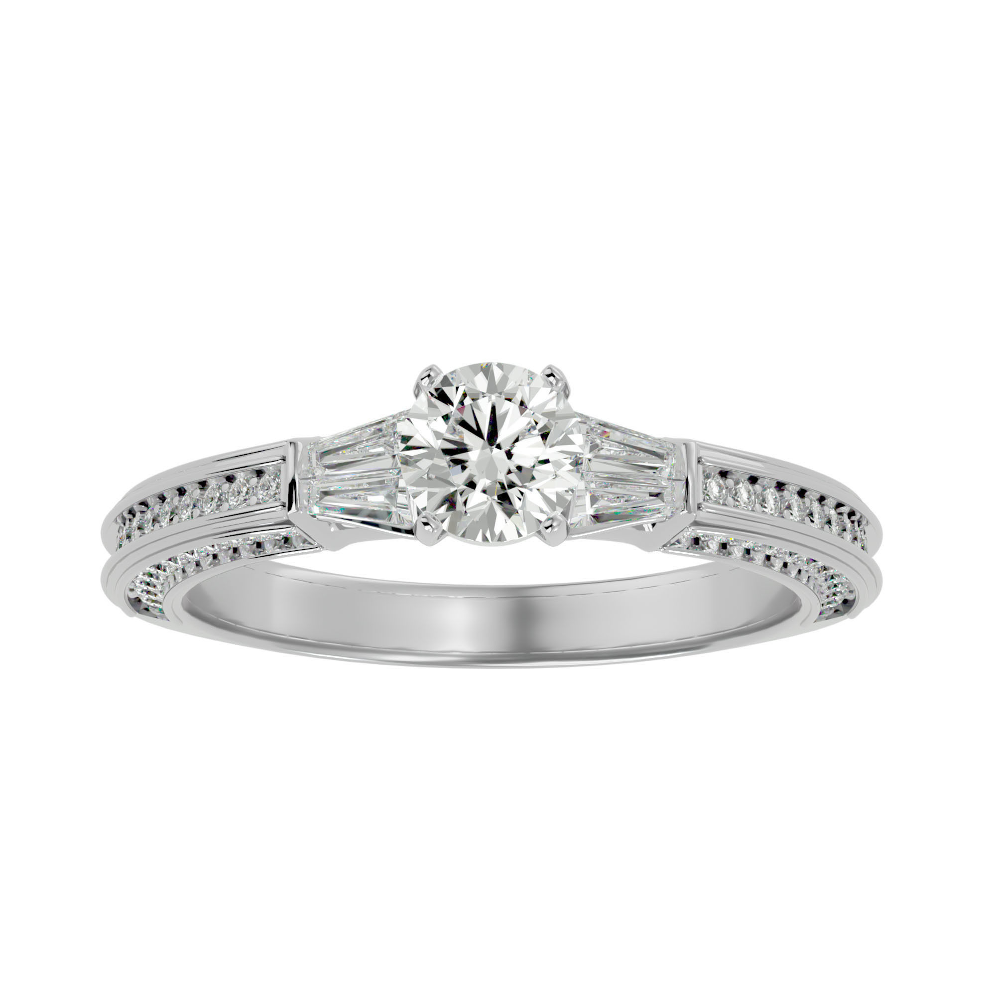 Solitaire ring model 3D print model_6