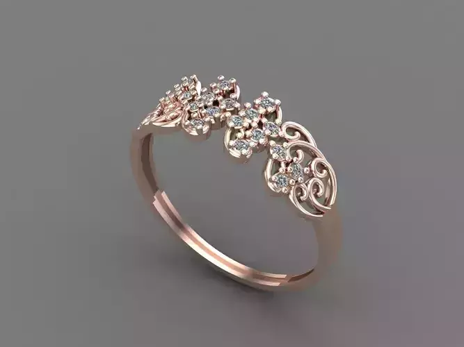 Womens Diamond Signet Ring Women Rings 3dmodels 3D print model