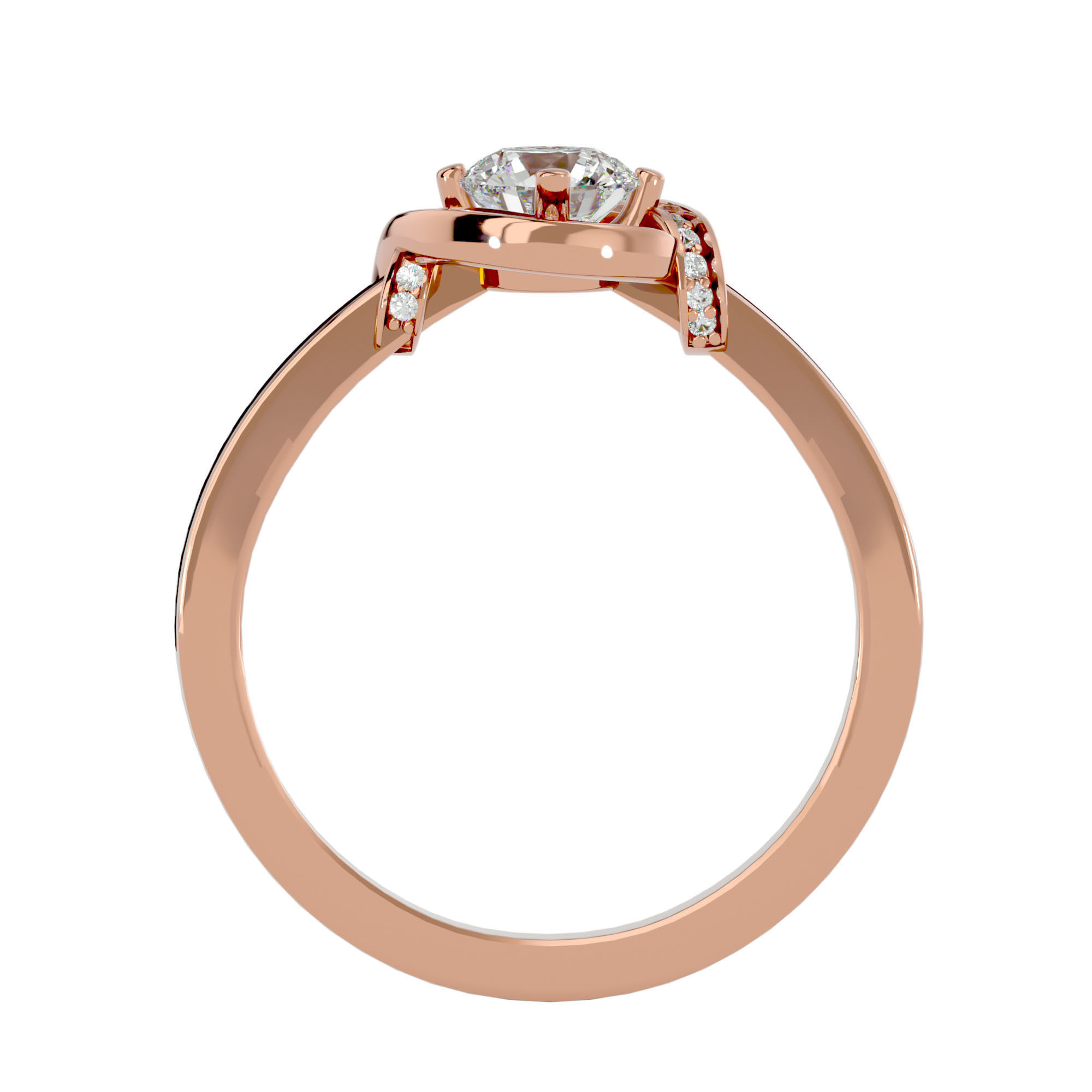 Solitaire ring model 3D print model_11