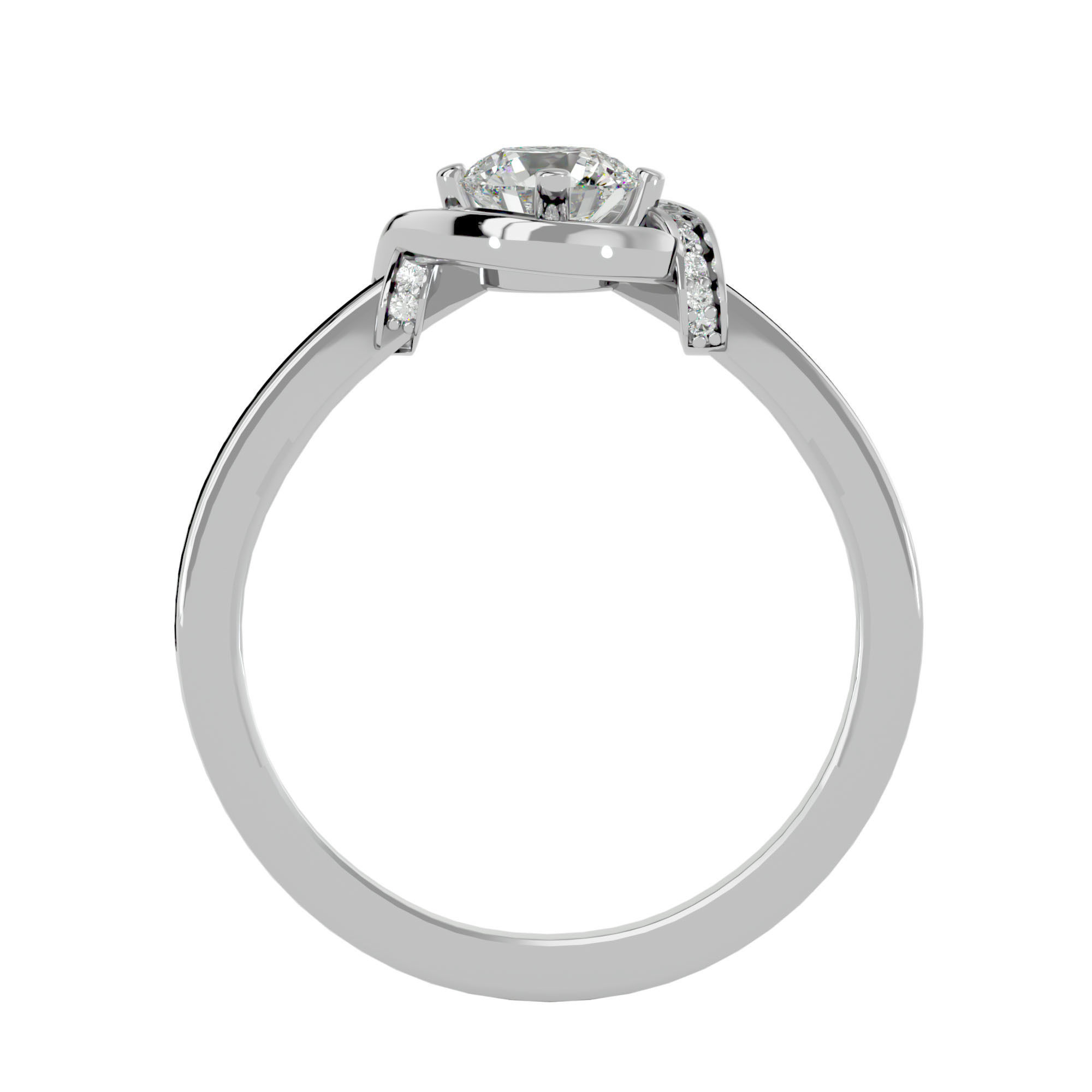 Solitaire ring model 3D print model_7
