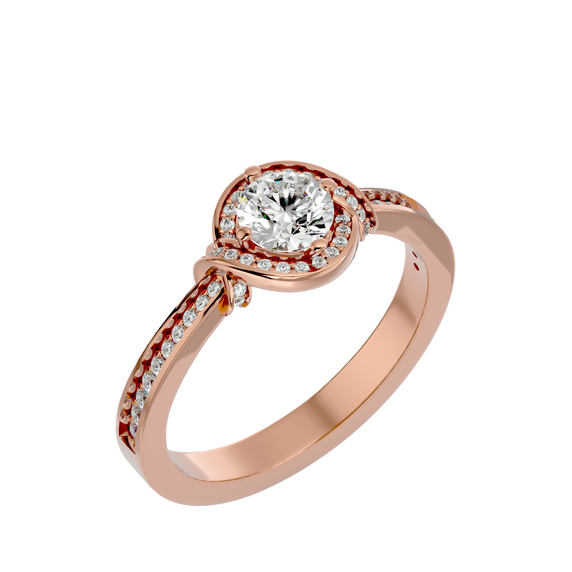 Solitaire ring model 3D print model_23