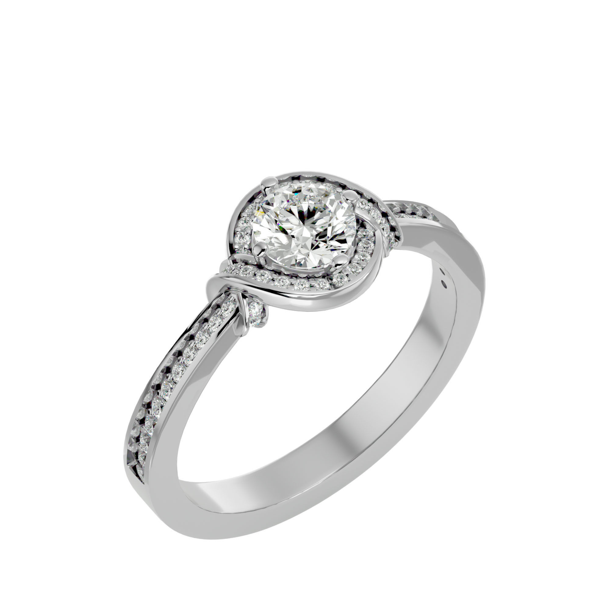 Solitaire ring model 3D print model_19