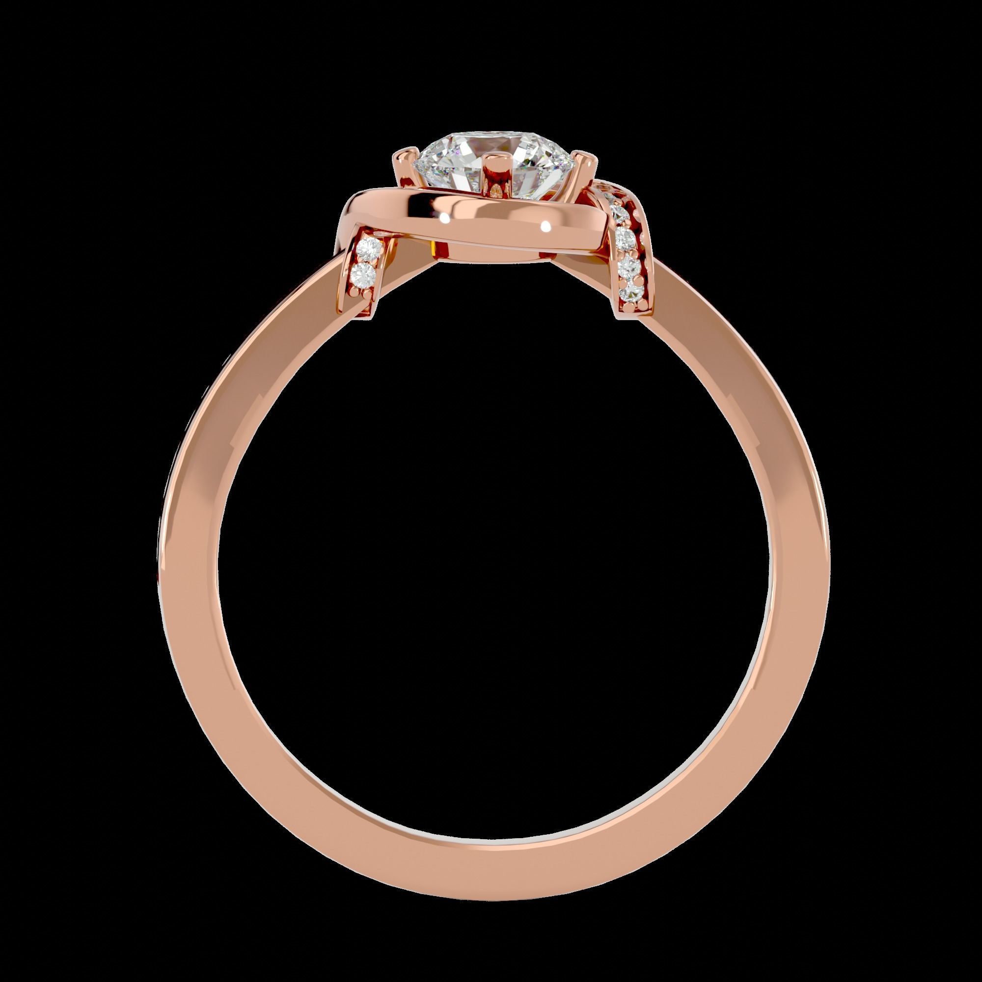 Solitaire ring model 3D print model_12