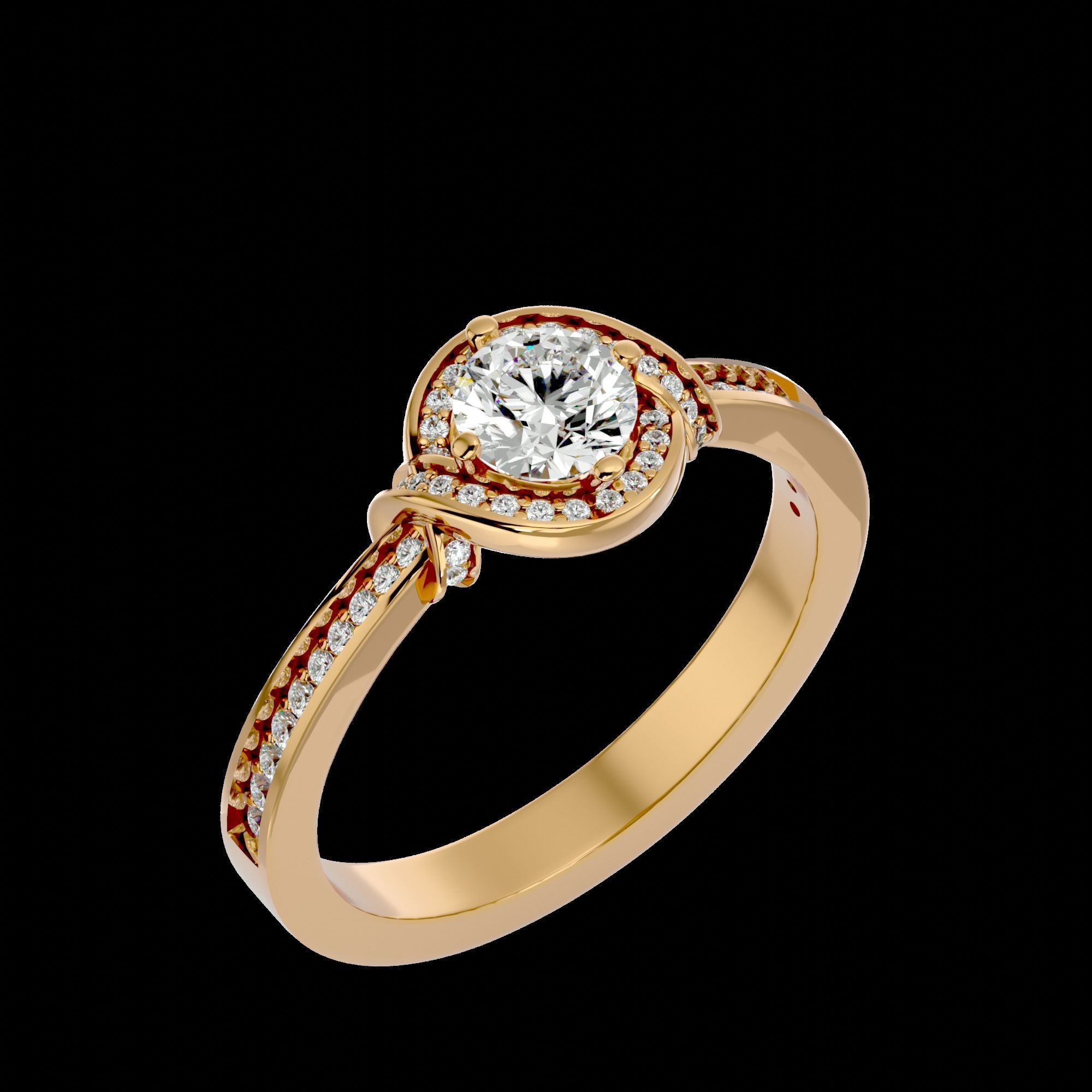 Solitaire ring model 3D print model_22