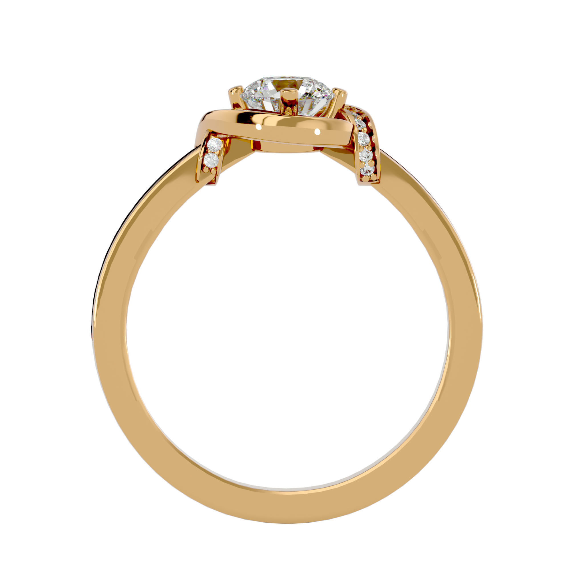 Solitaire ring model 3D print model_9