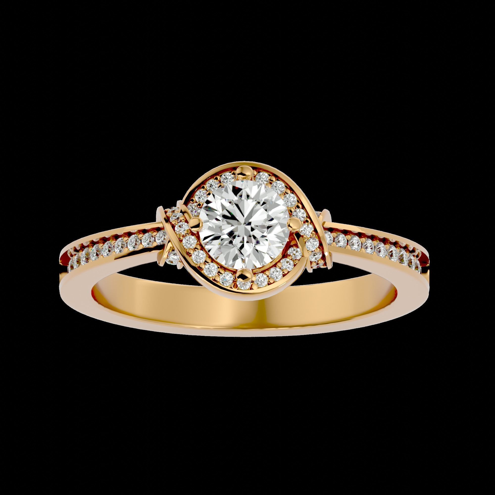 Solitaire ring model 3D print model_2