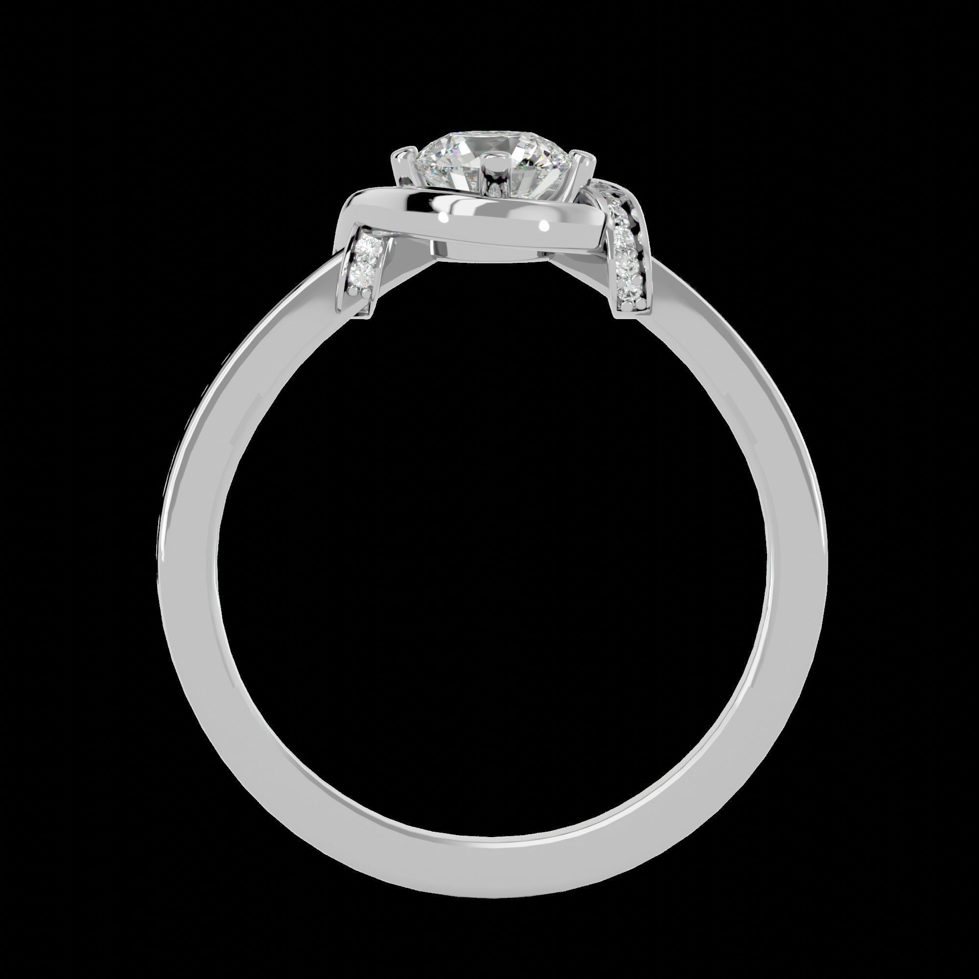 Solitaire ring model 3D print model_8
