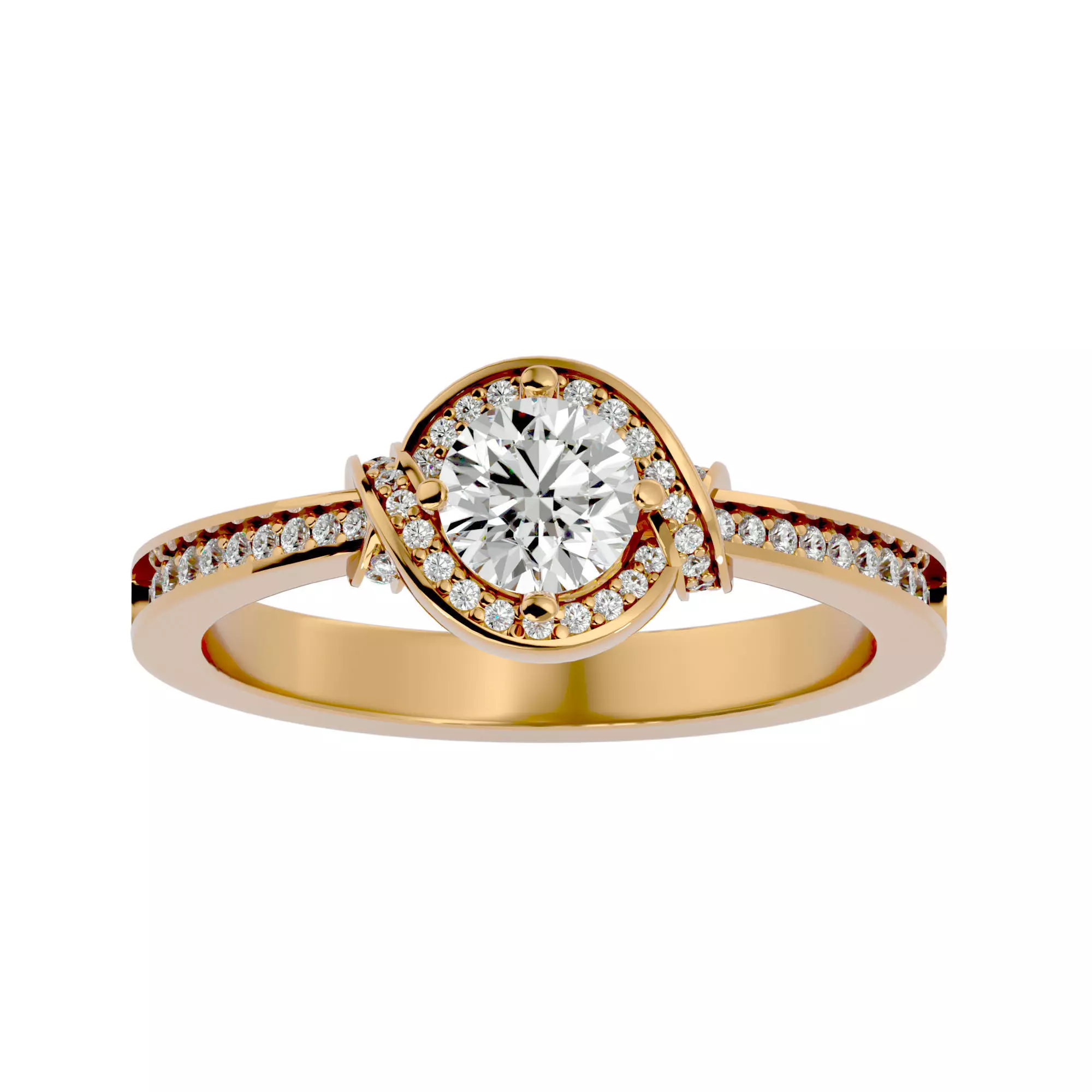 Solitaire ring model 3D print model_0