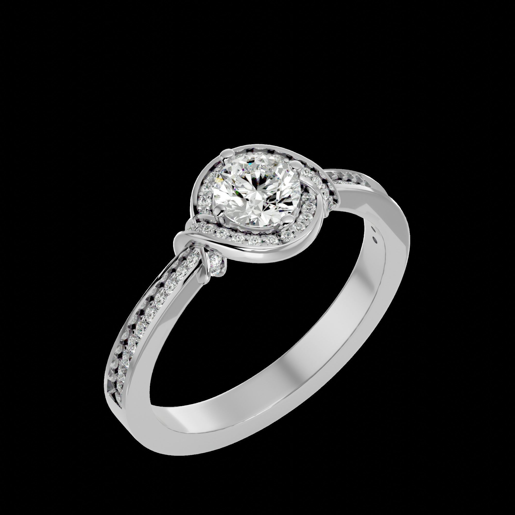 Solitaire ring model 3D print model_20