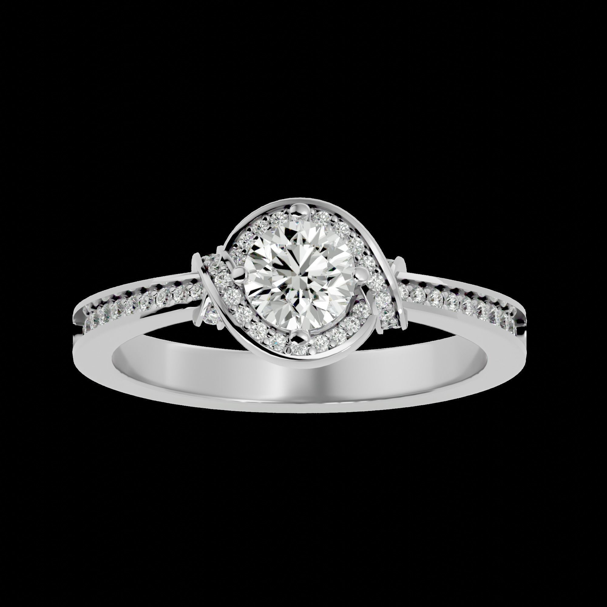 Solitaire ring model 3D print model_6