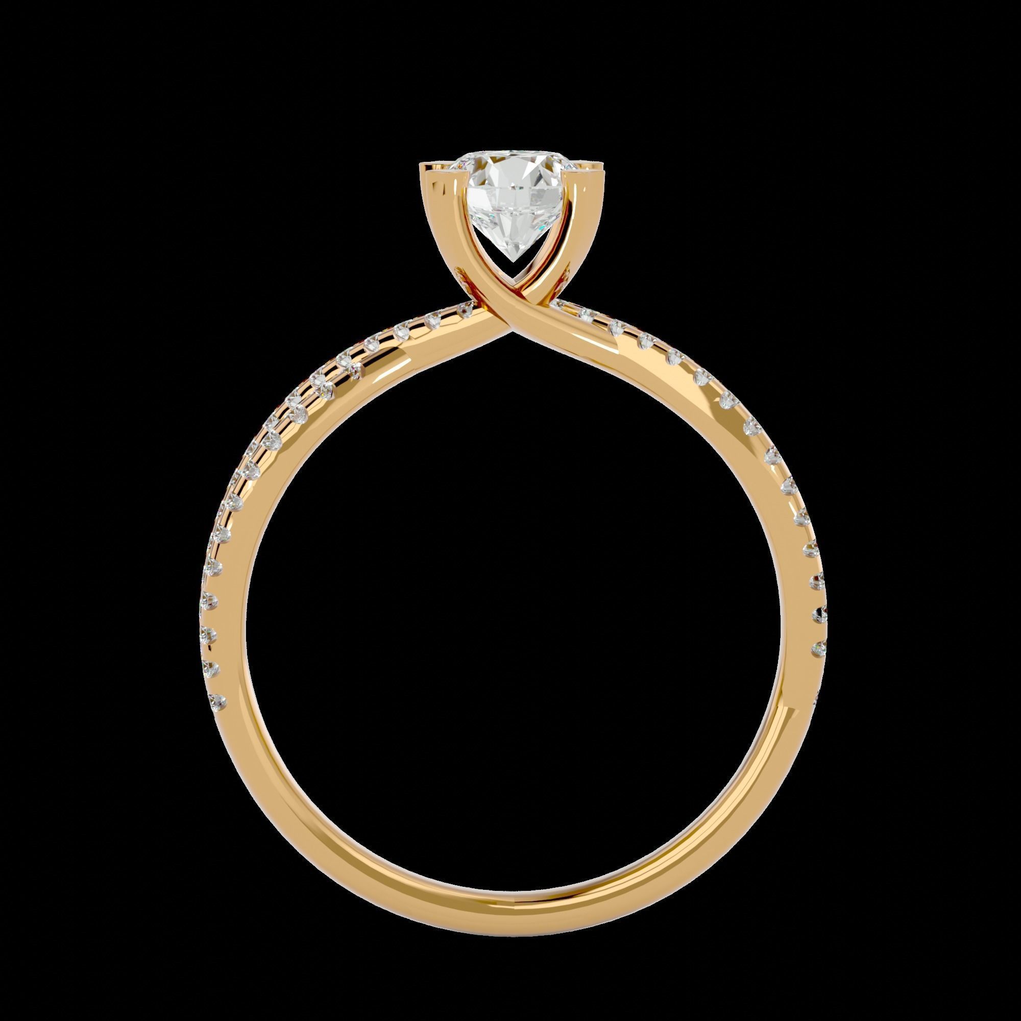 Solitaire ring model 3D print model_10