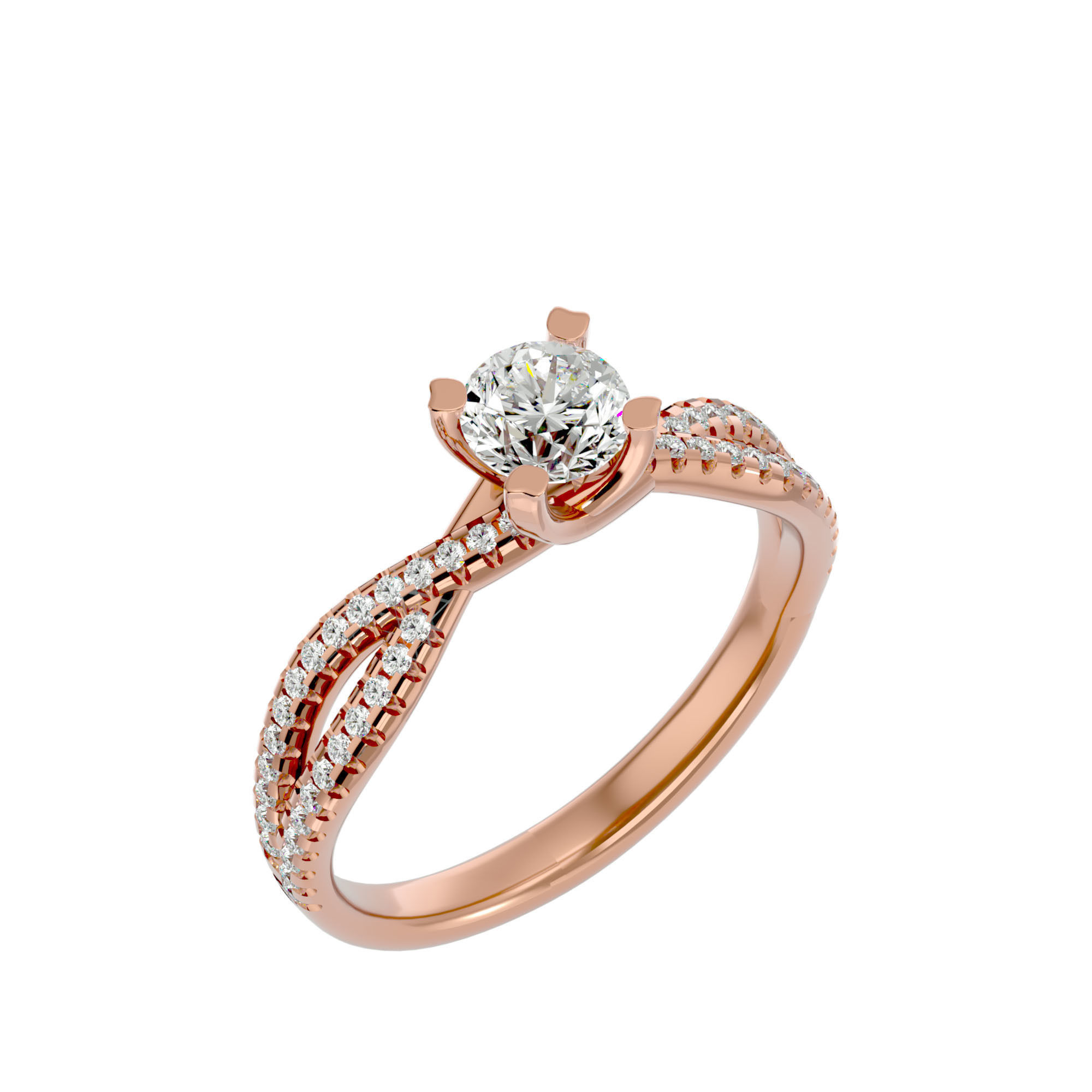 Solitaire ring model 3D print model_24
