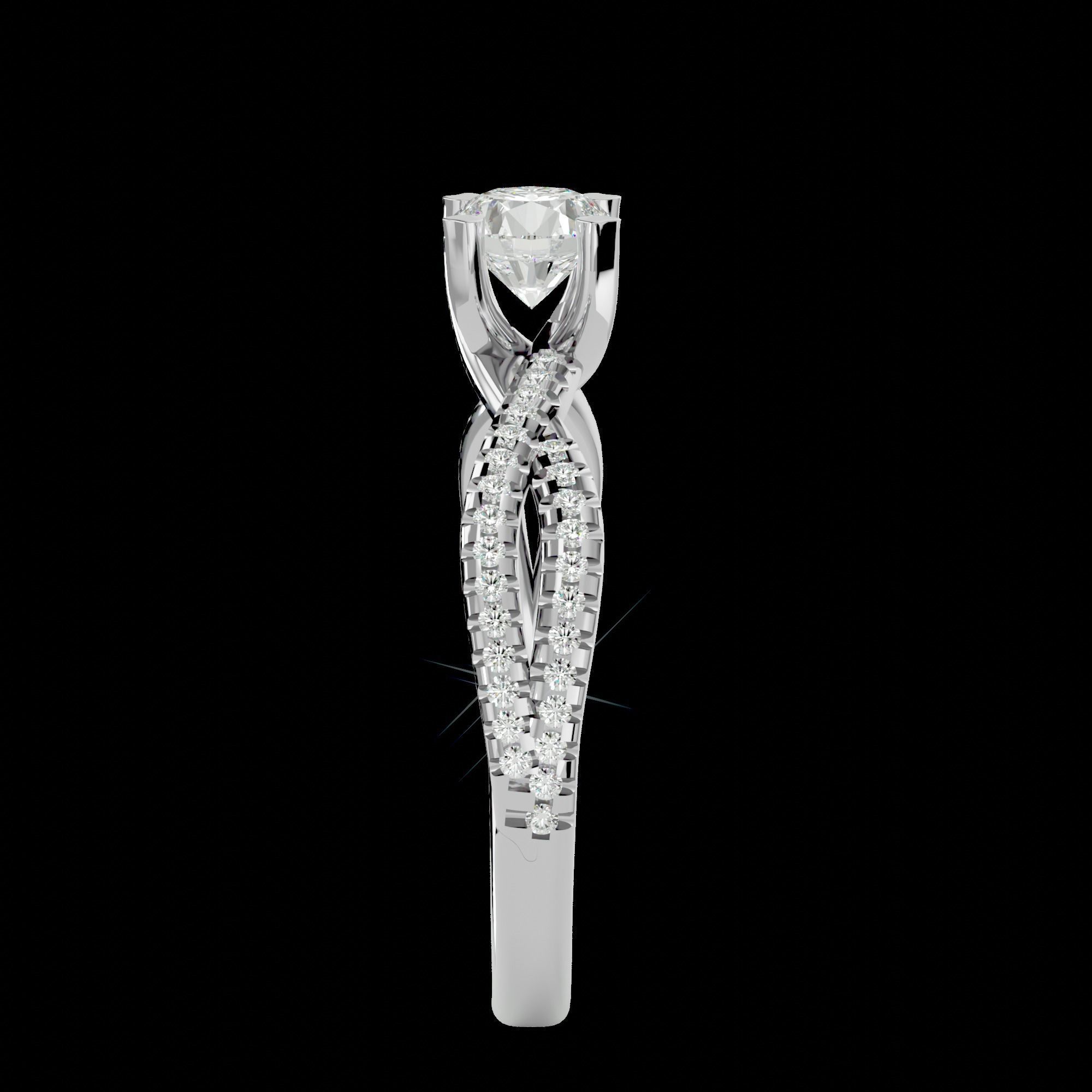 Solitaire ring model 3D print model_19