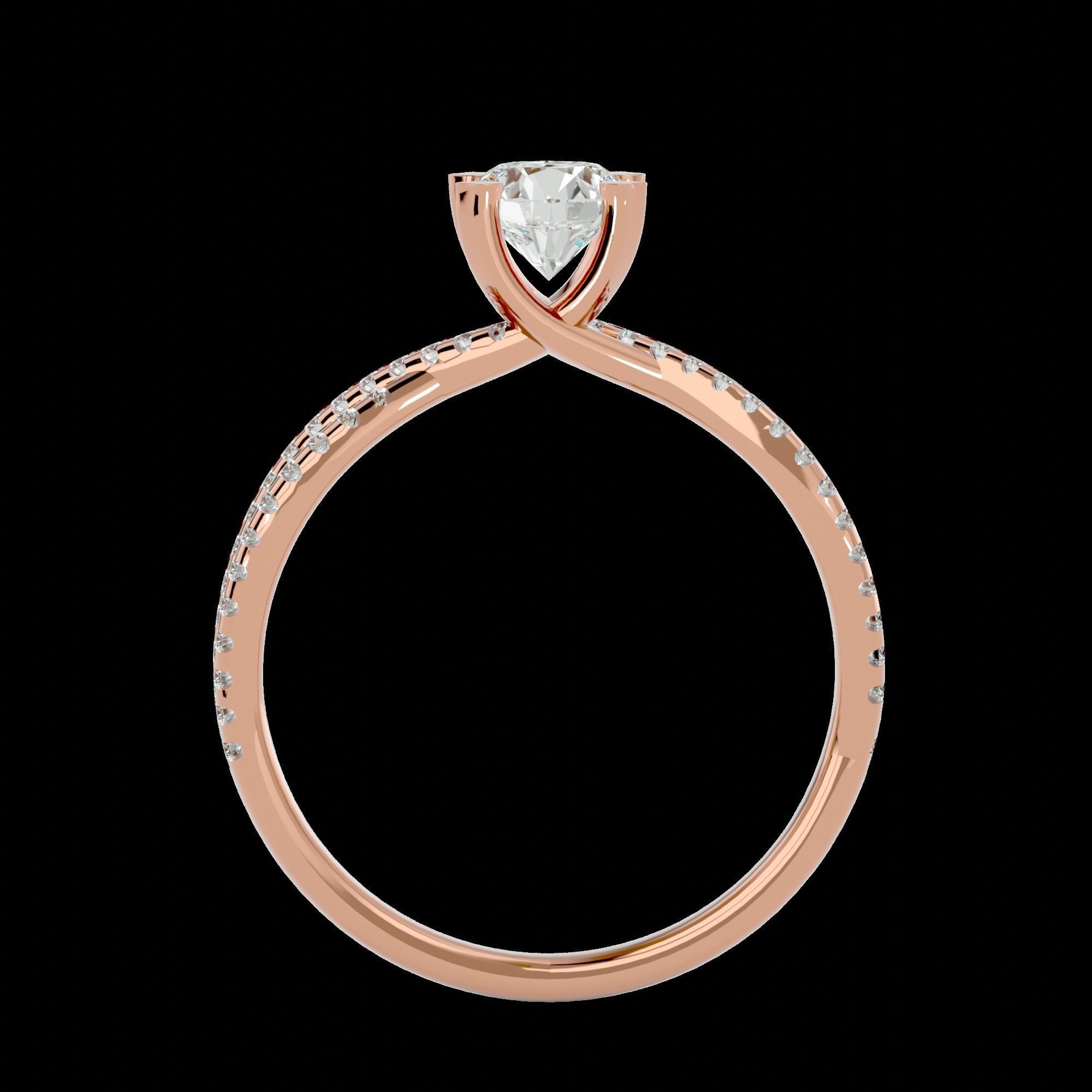 Solitaire ring model 3D print model_12