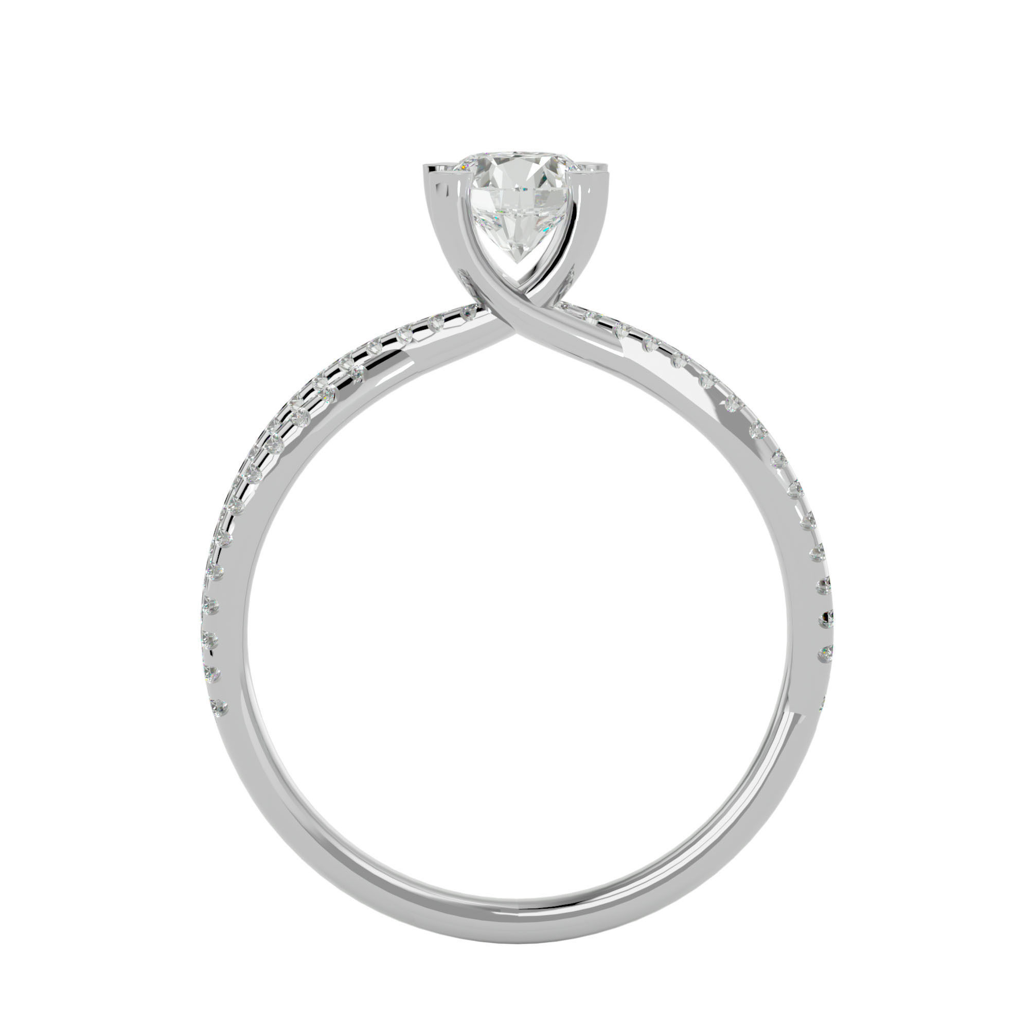 Solitaire ring model 3D print model_7