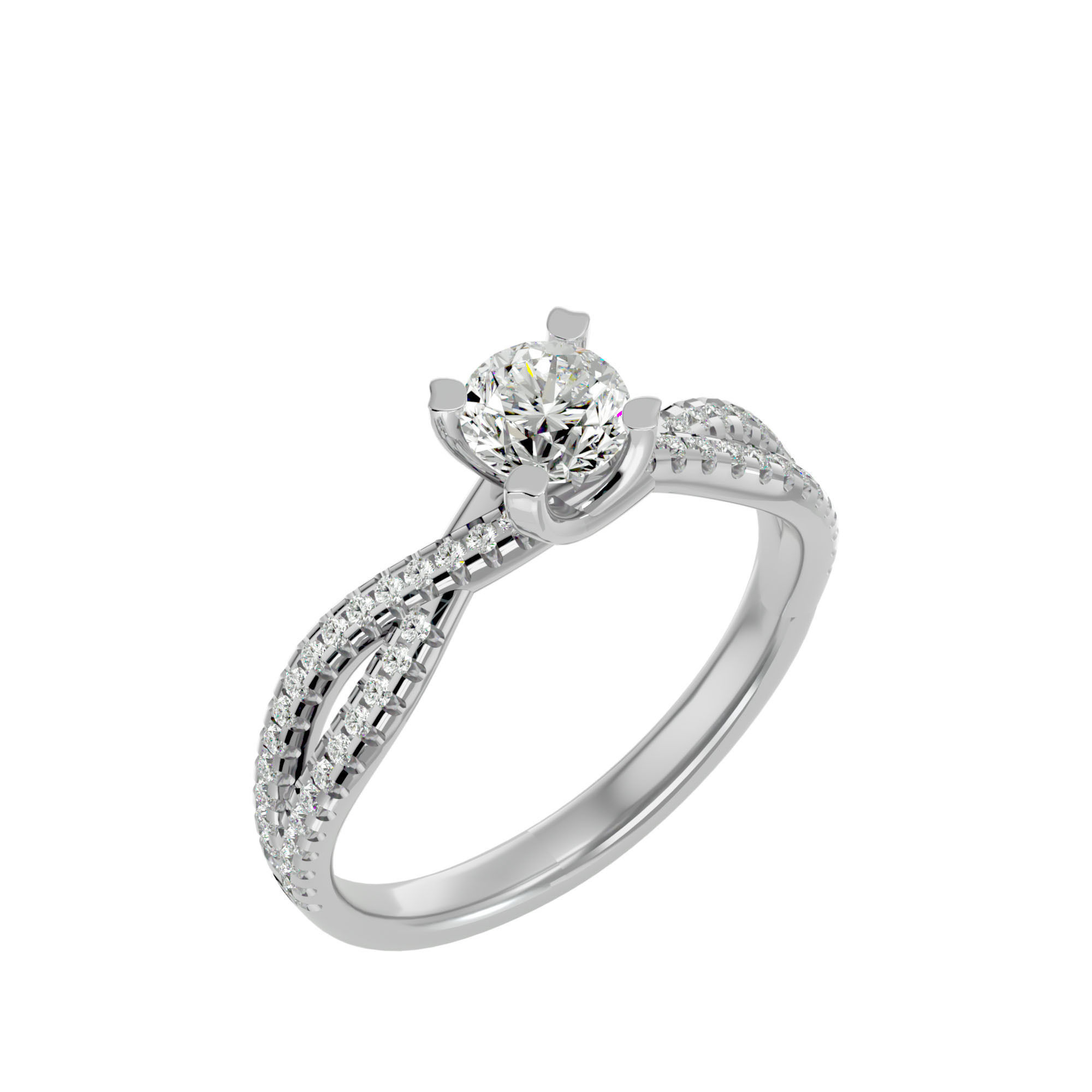 Solitaire ring model 3D print model_20