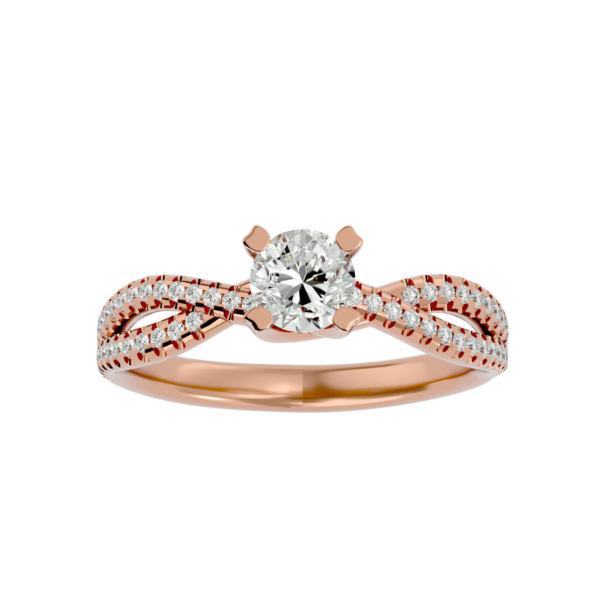 Solitaire ring model 3D print model_3