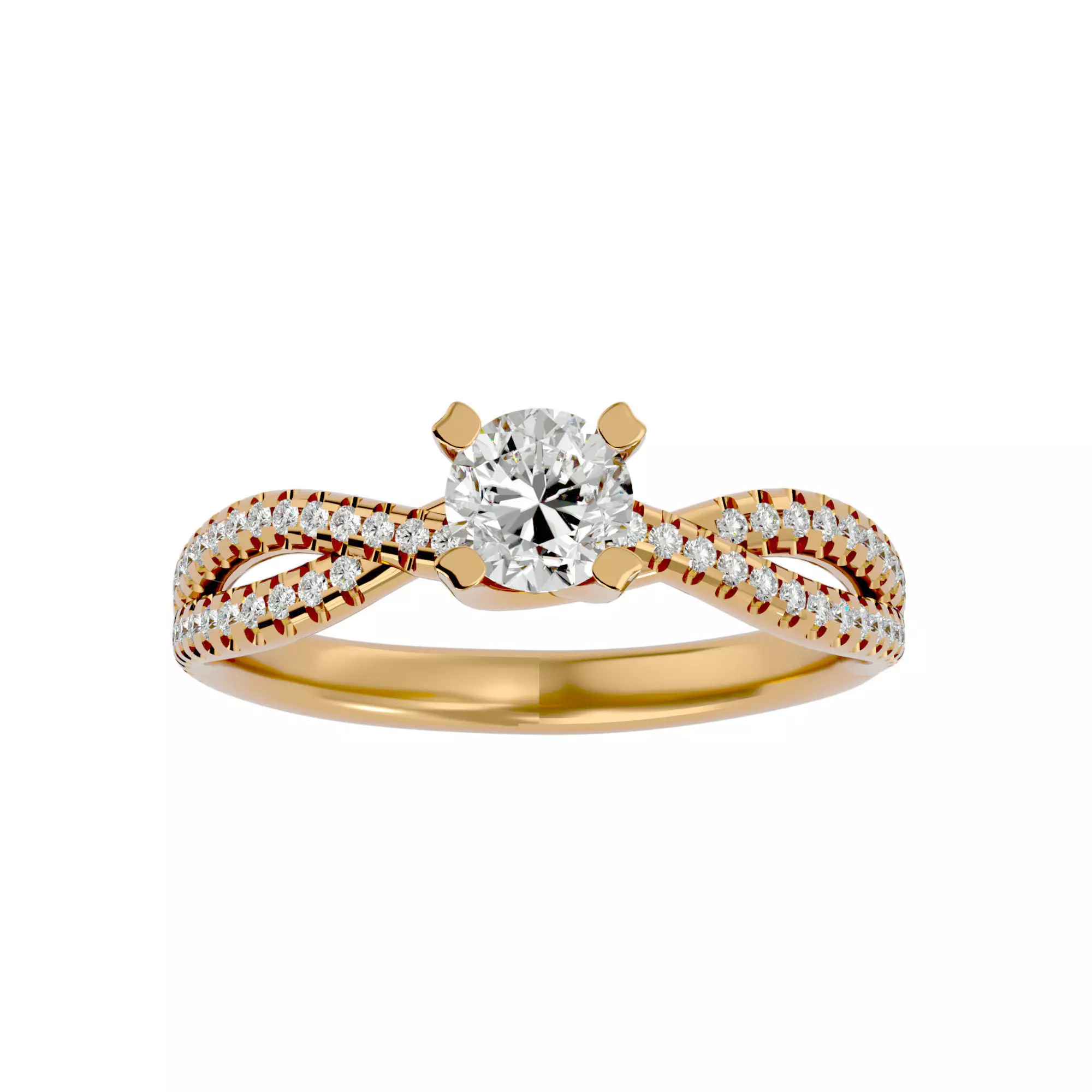 Solitaire ring model 3D print model_0