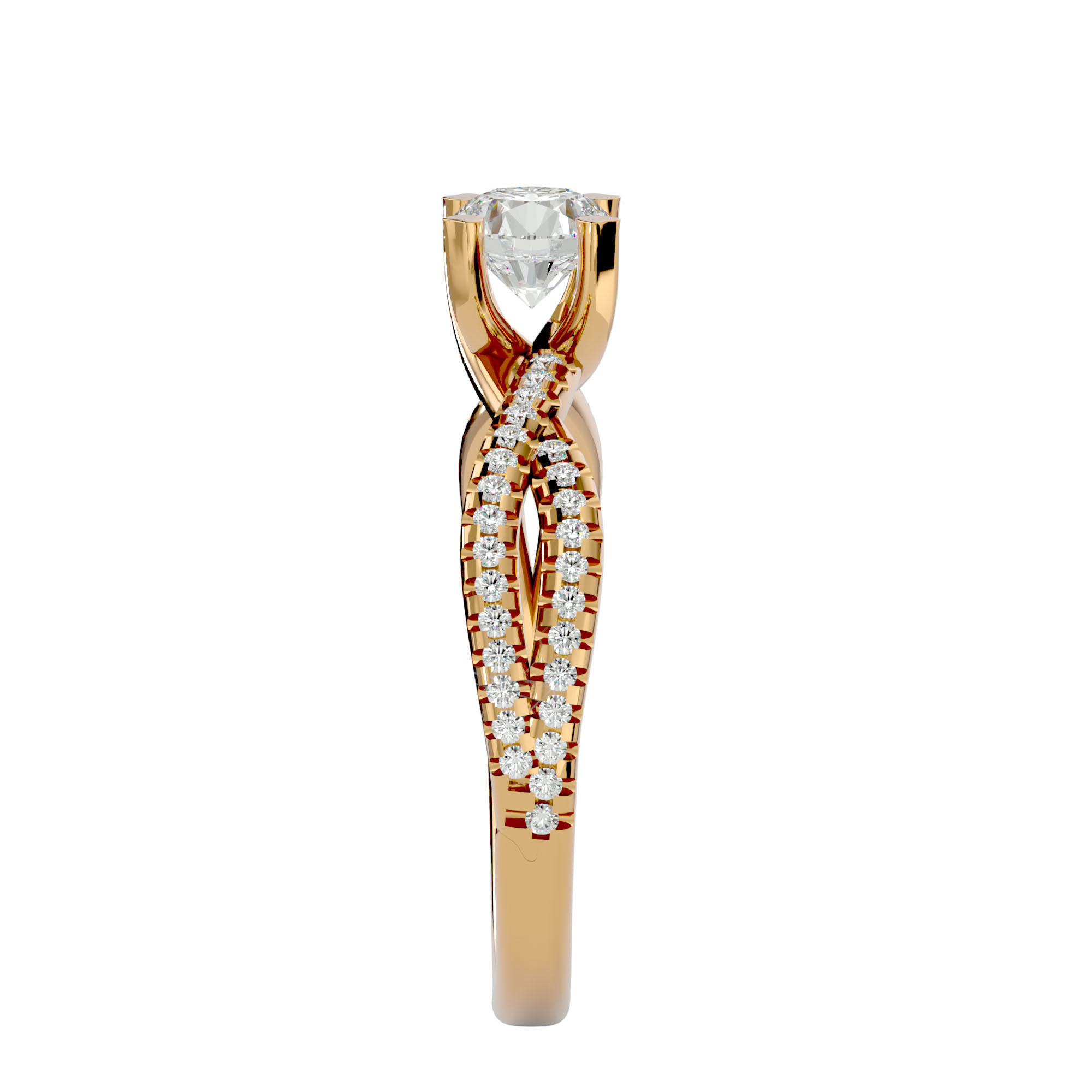 Solitaire ring model 3D print model_13