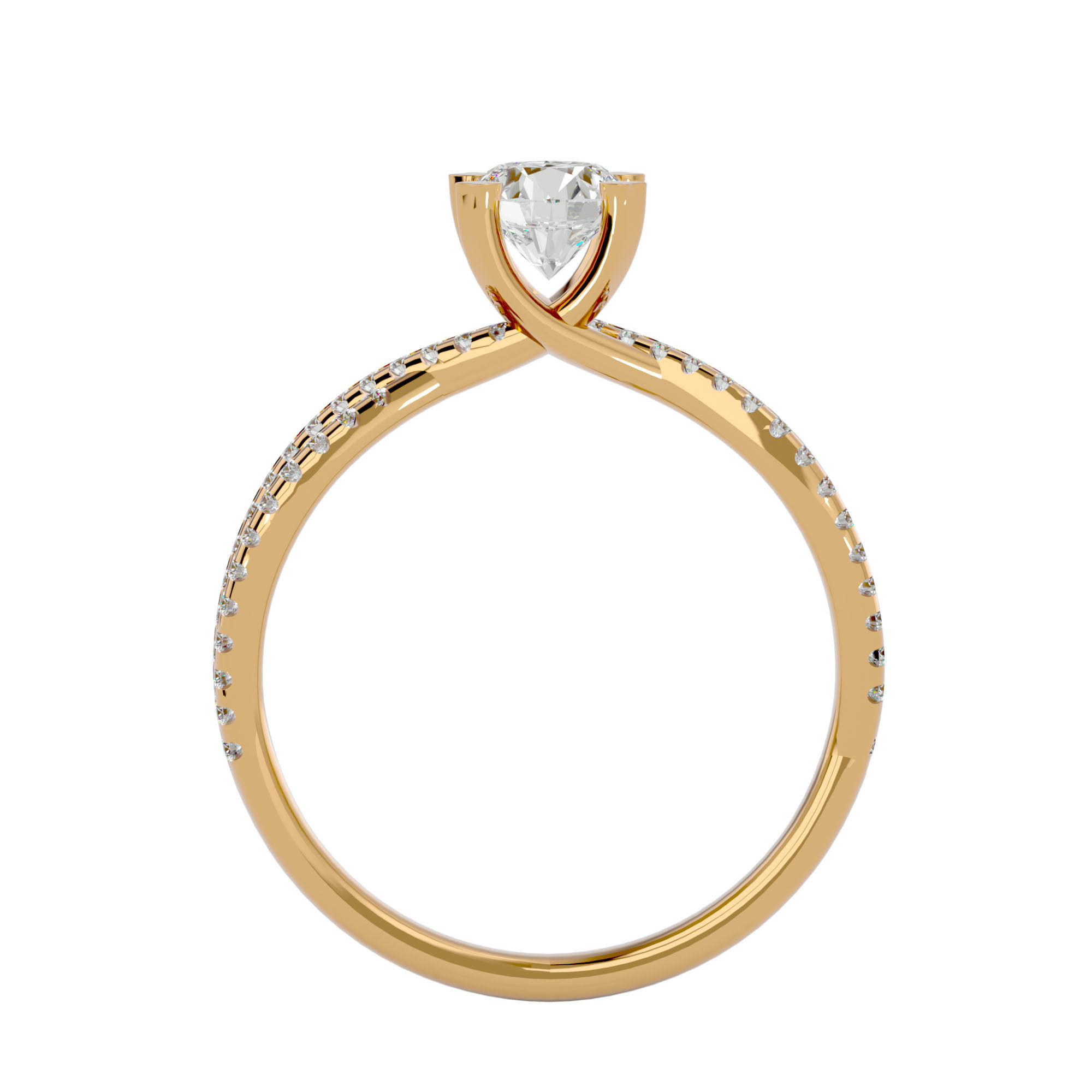 Solitaire ring model 3D print model_9
