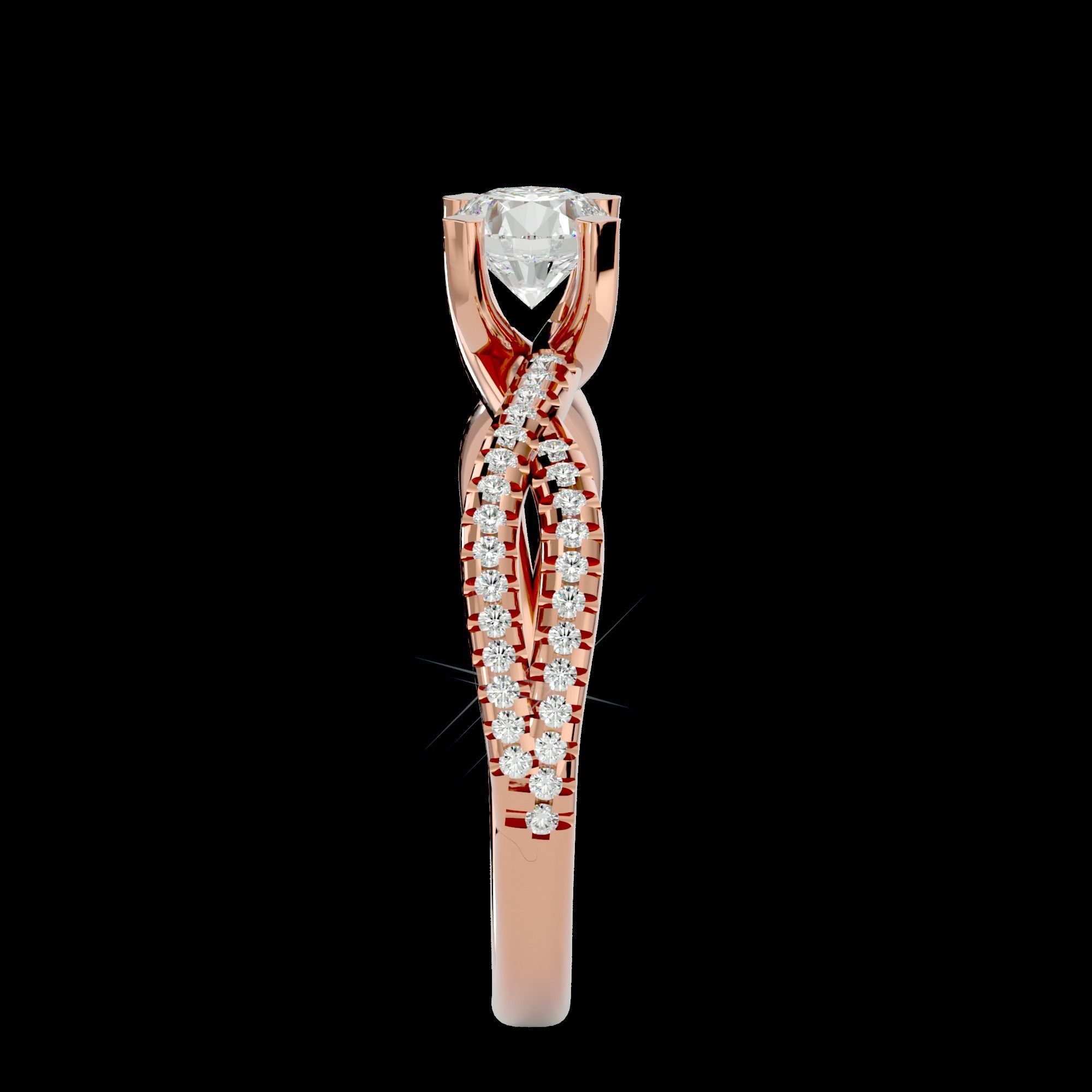 Solitaire ring model 3D print model_17