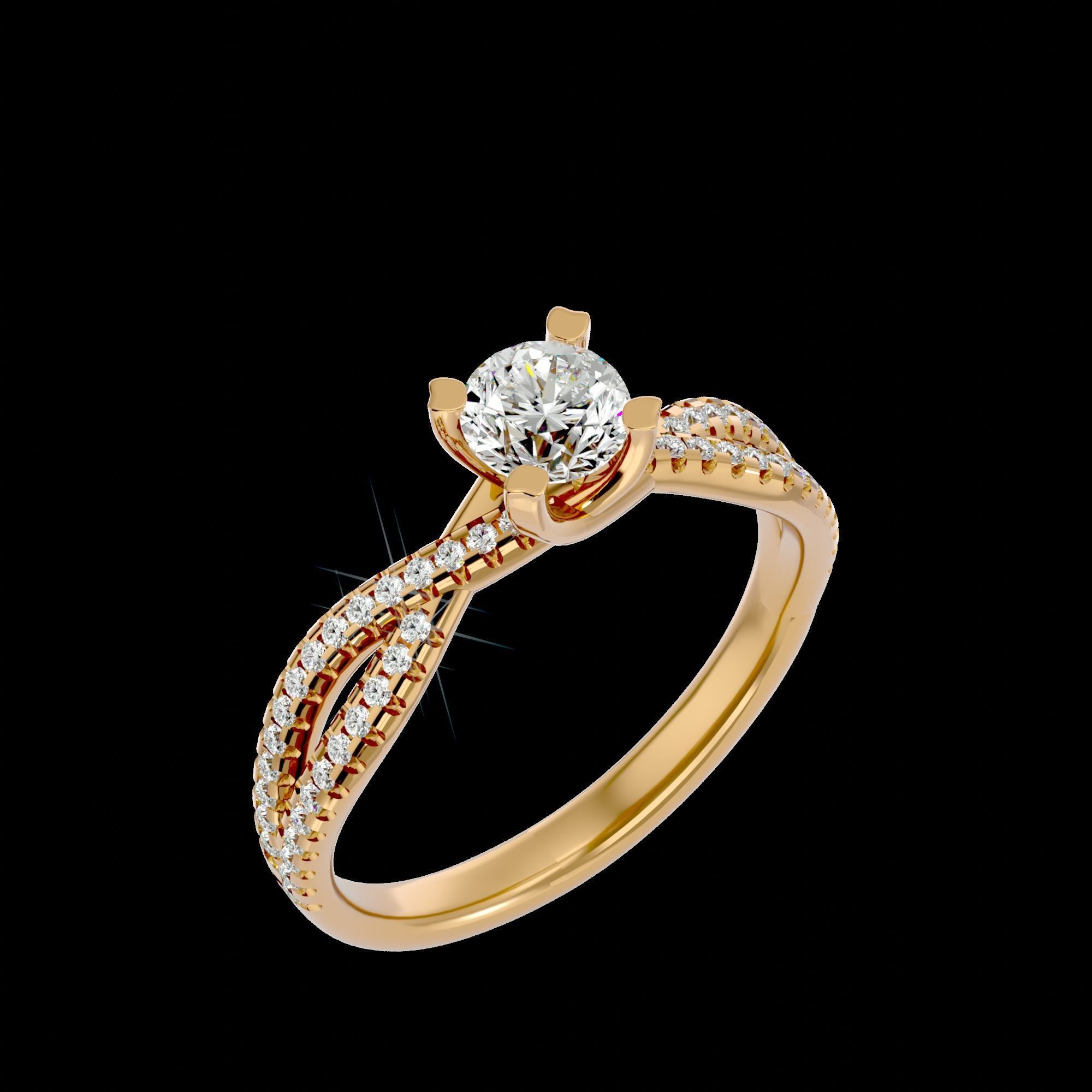 Solitaire ring model 3D print model_23