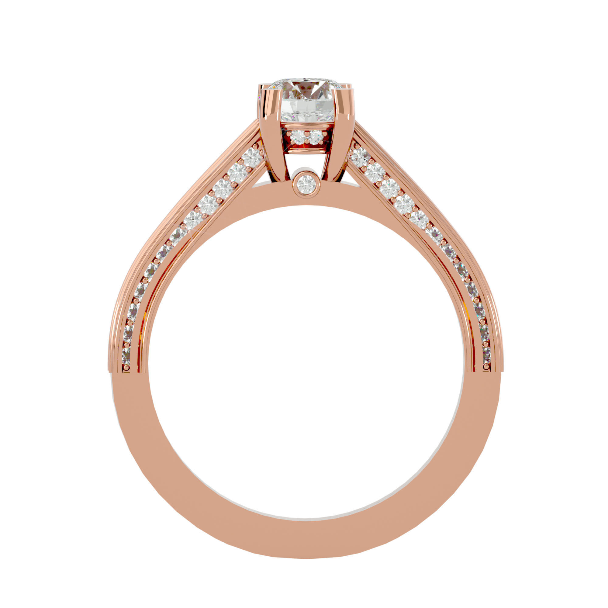 Solitaire ring model 3D print model_11