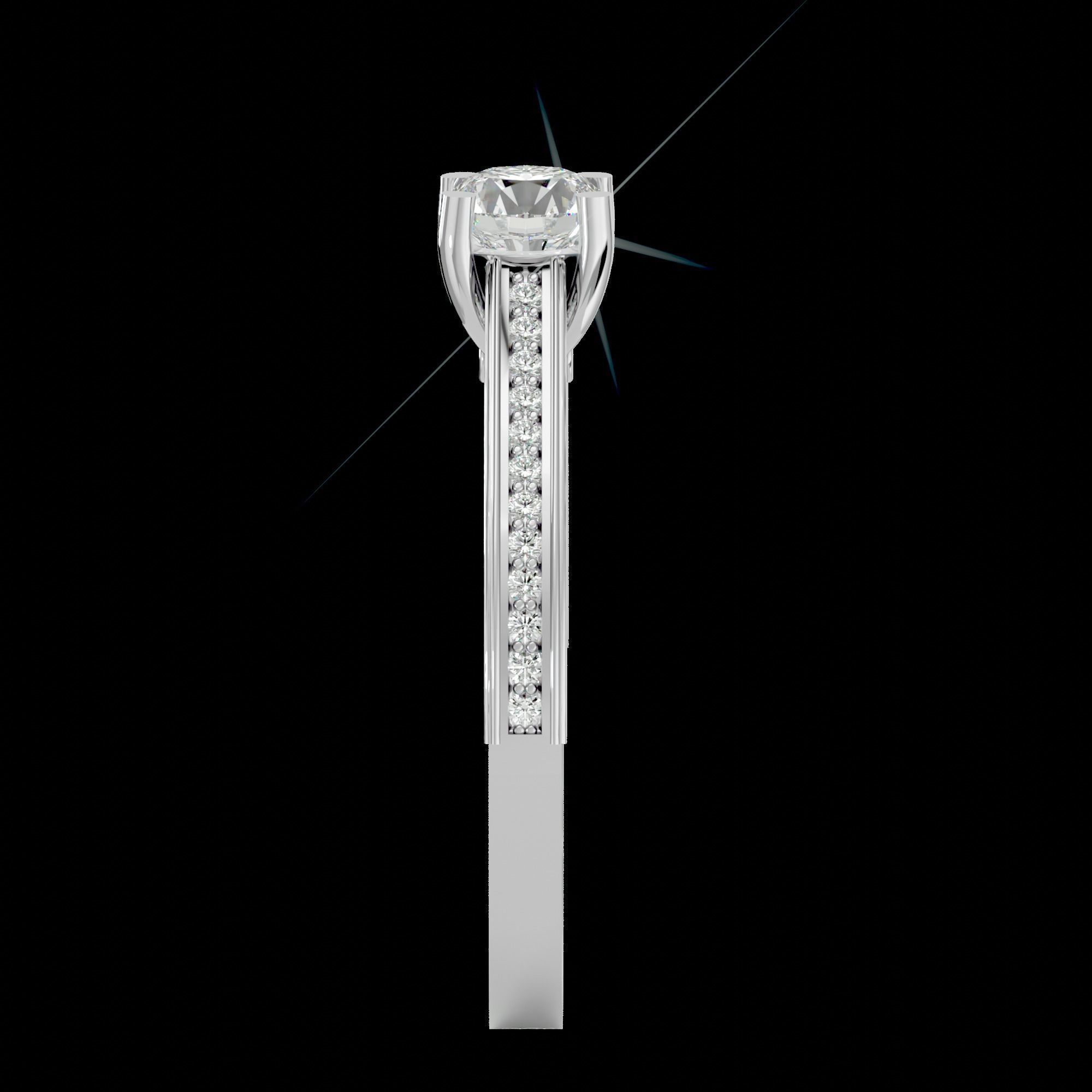 Solitaire ring model 3D print model_18